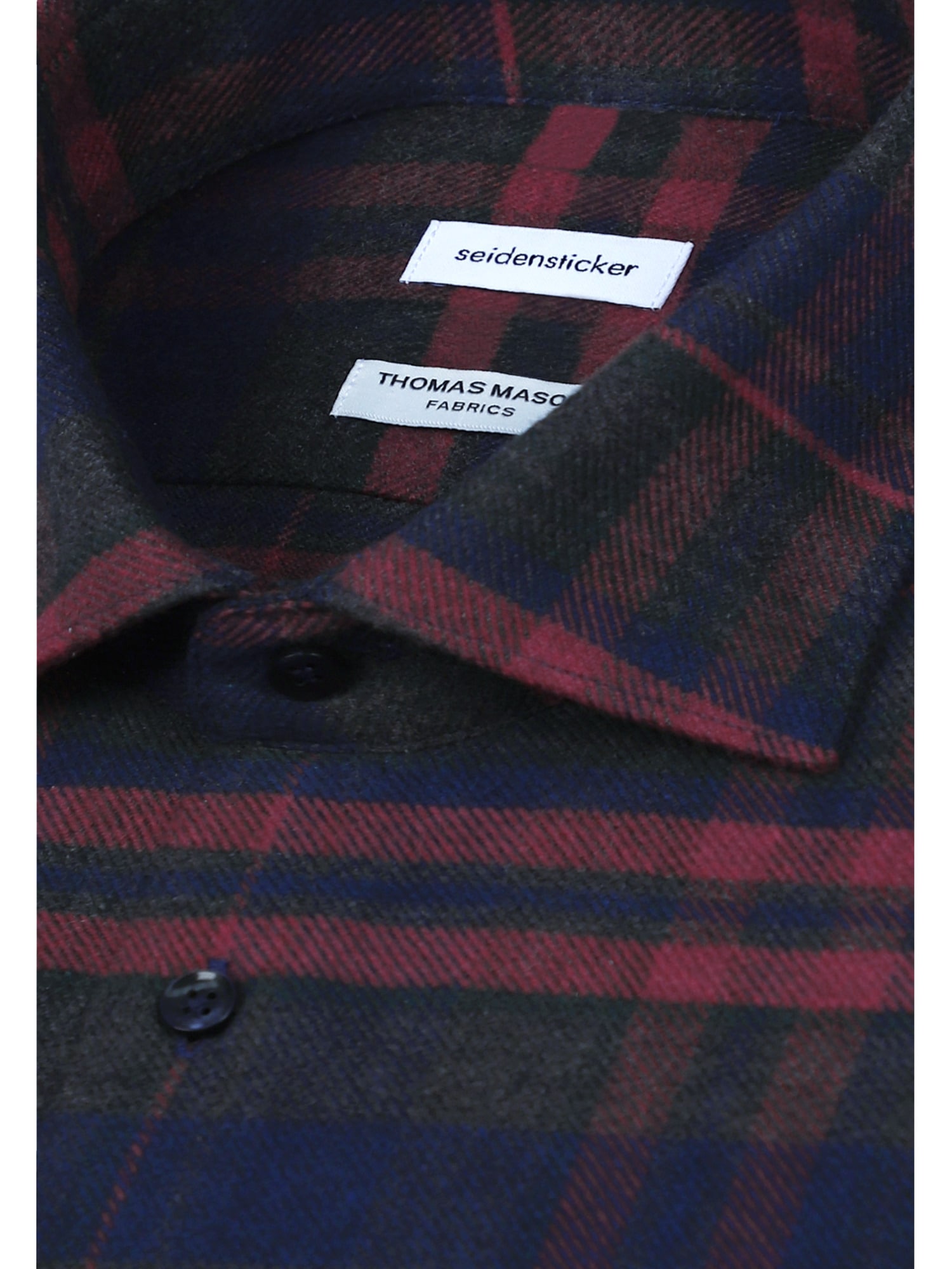 seidensticker Flanellhemd »Schwarze Rose« Shaped 1/1 Kentkragen Karo