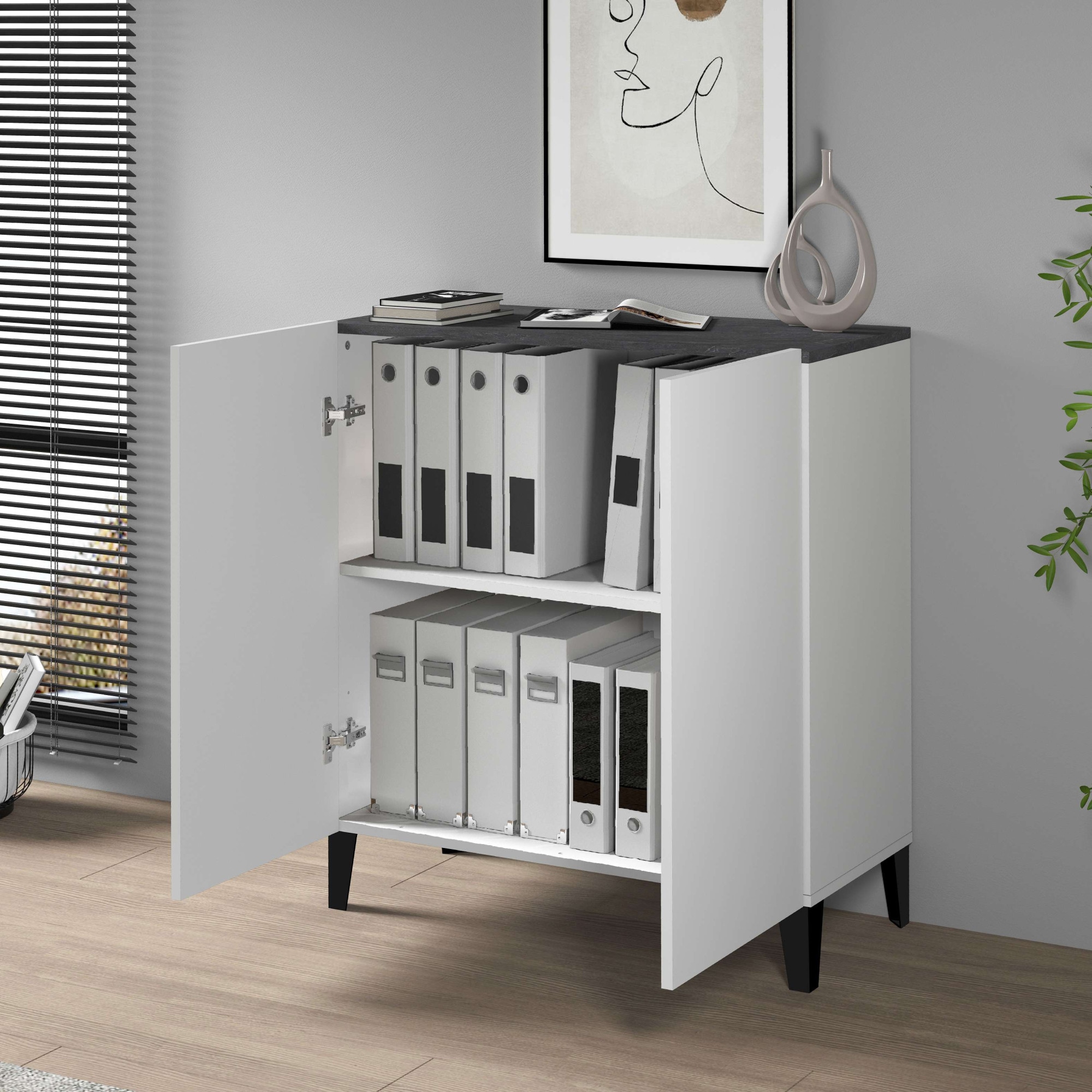 INOSIGN Aktenschrank »Sunrise Aktenschrank, Mehrzweckschrank, Büroschrank«, mit 2 Türen & 2 Fӓchern, Breite 79,2 cm, Made in Italy
