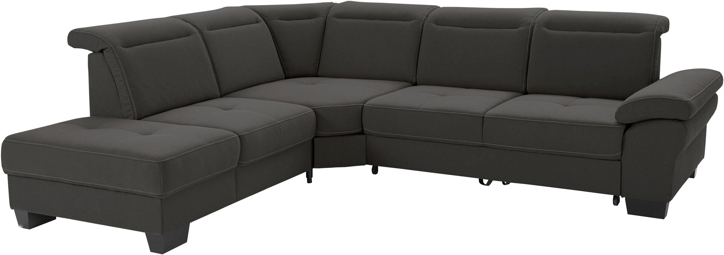 Places of Style Ecksofa »Cornwall L-Form«, incl. Sitztiefenverstellung, mit Bettfunktion und Kopfteilverstellung