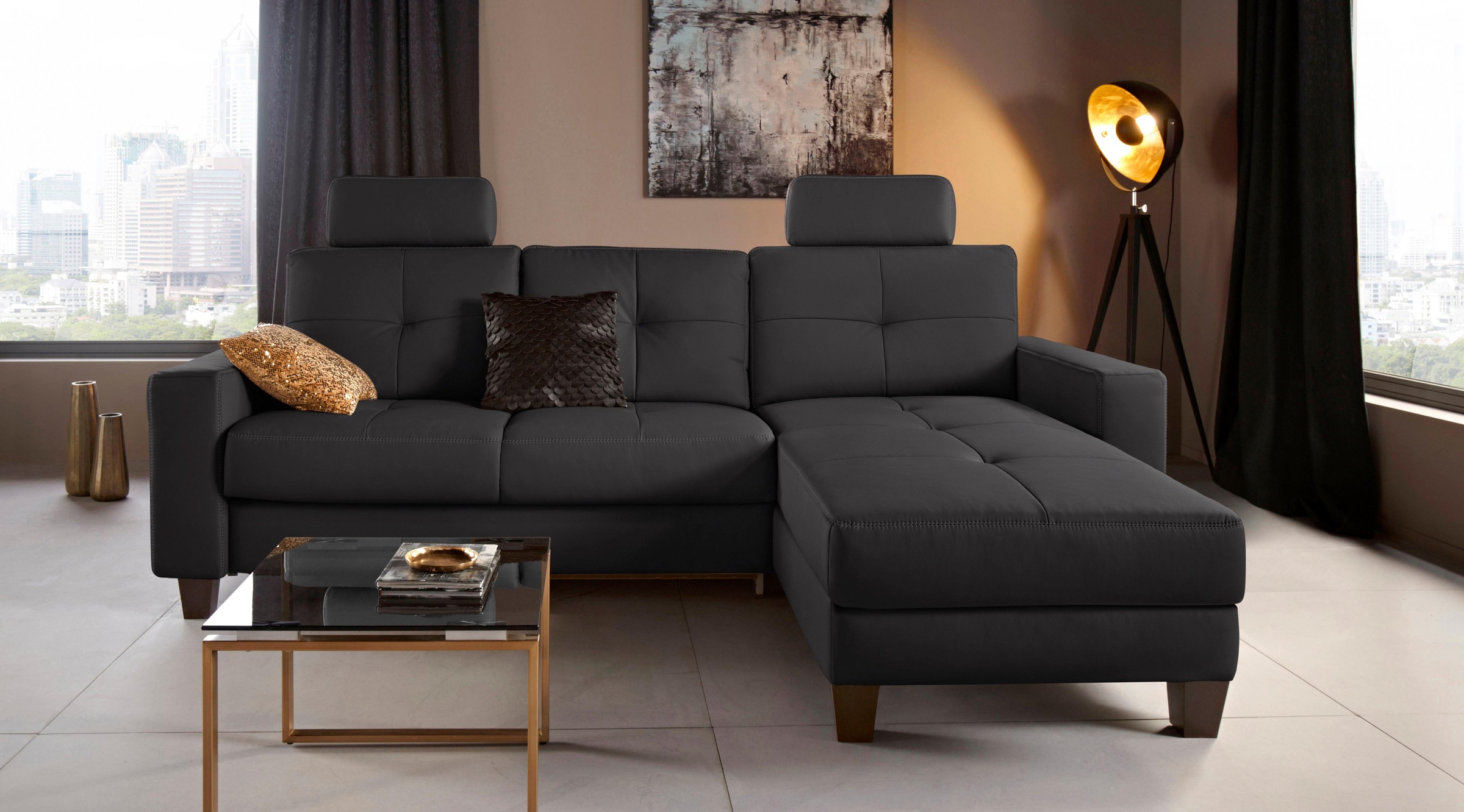 Places of Style Ecksofa "Varese L-Form", wahlweise mit Bettfunktion und Vor günstig online kaufen
