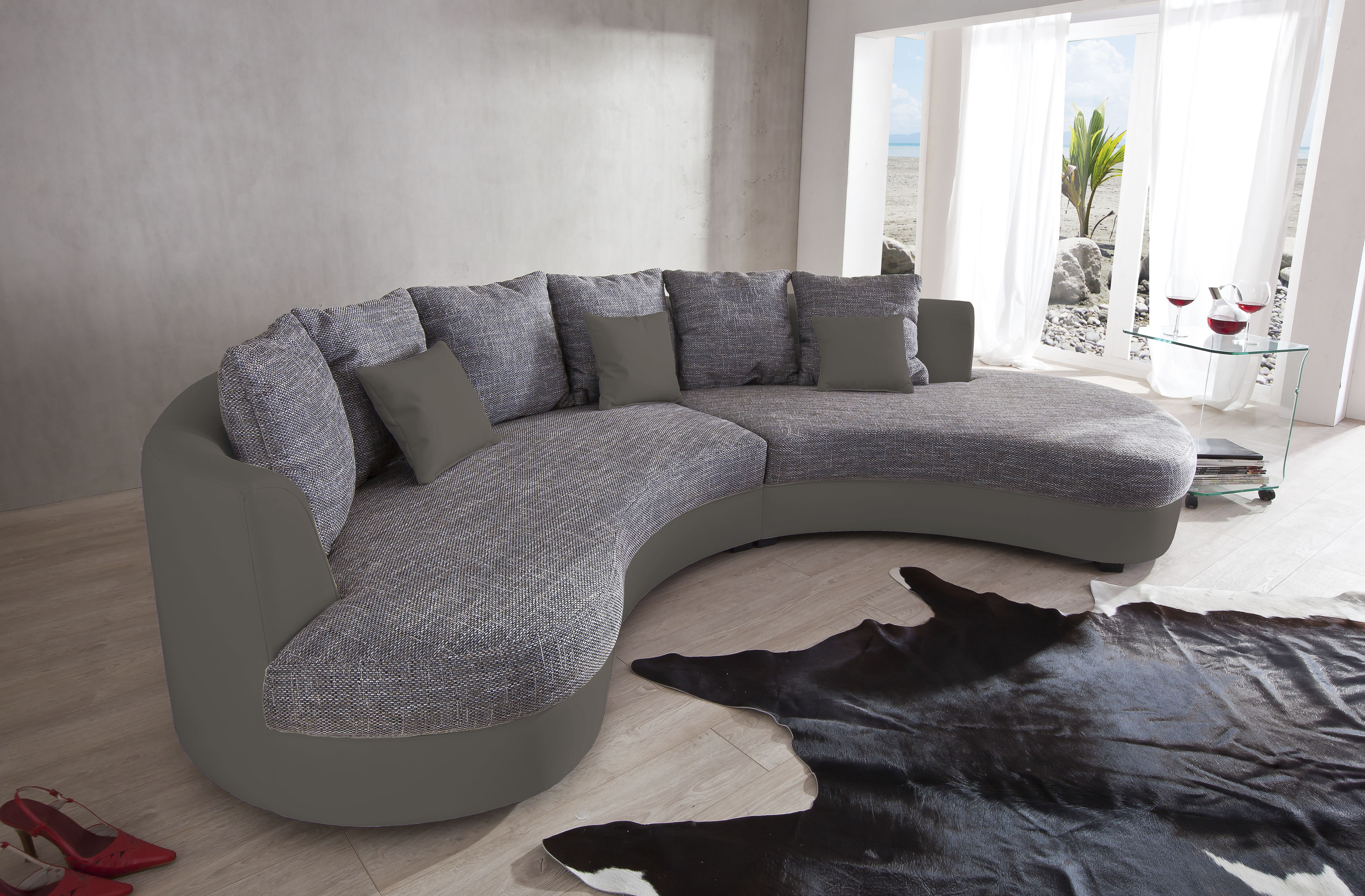Home affaire Ecksofa "Lazio modern und bequem, schmale Armlehnen, tolle Detailverarbeitung" ergonomische Form