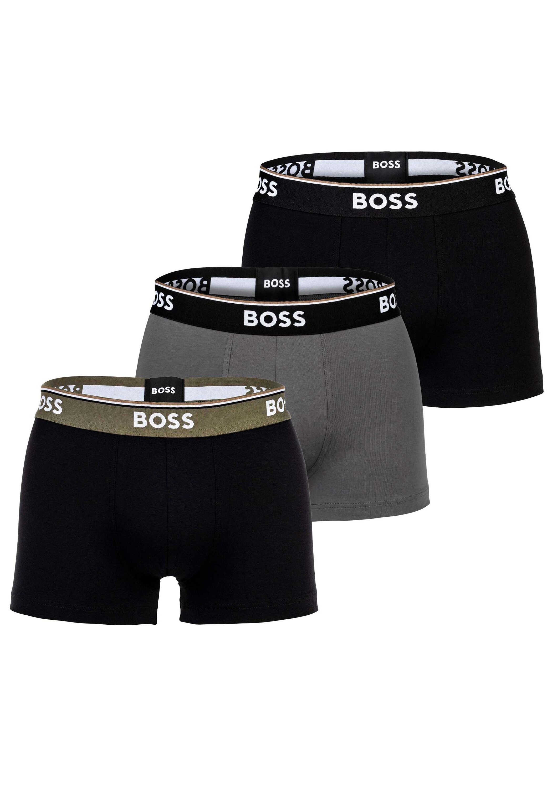 BOSS Herren Boxershorts "Boxershort Trunk 3P Power 3er Pack", Gr. M, schwarz, Obermaterial: 95% Baumwolle CO. 5% Elasthan EL., Unterhosen