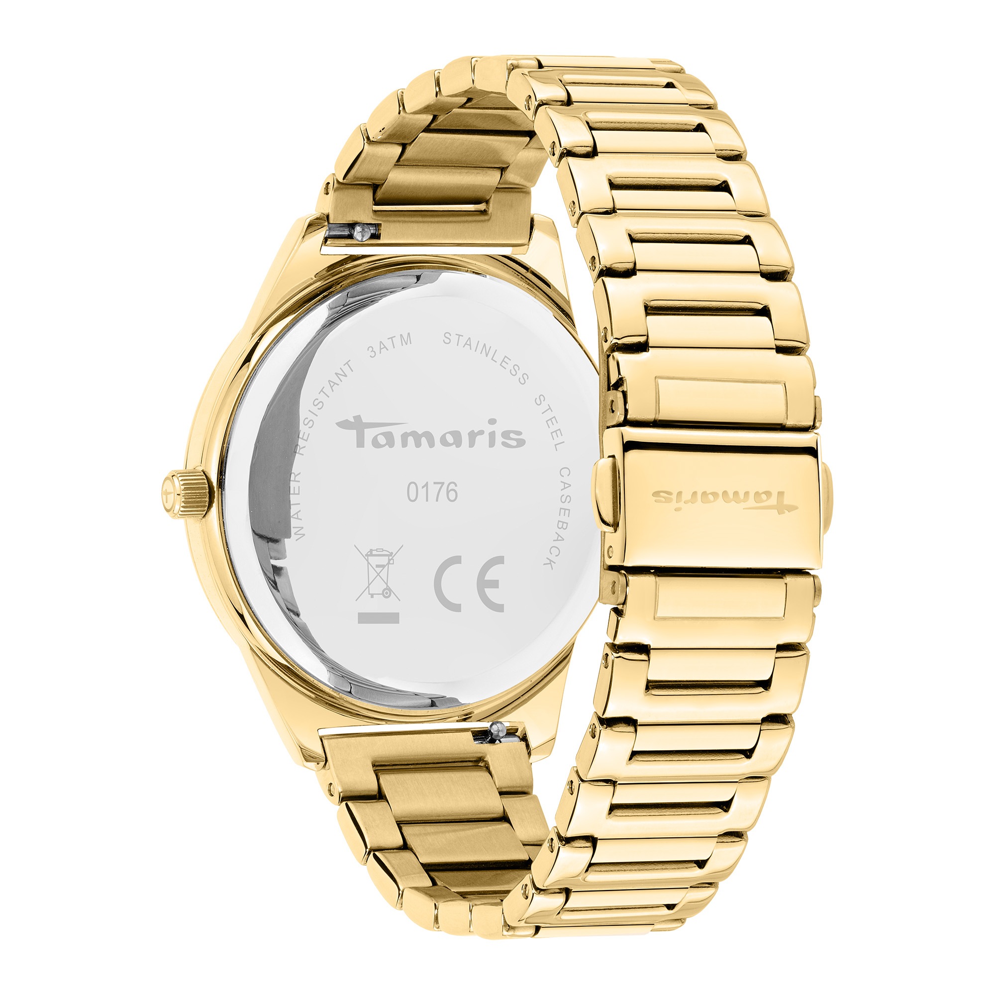 Quarzuhr TAMARIS "Basic Elegance", goldfarben, Armbanduhren, Damen, Quarzuhr, Armbanduhr, Damenuhr, Edelstahlarmband, analog 2