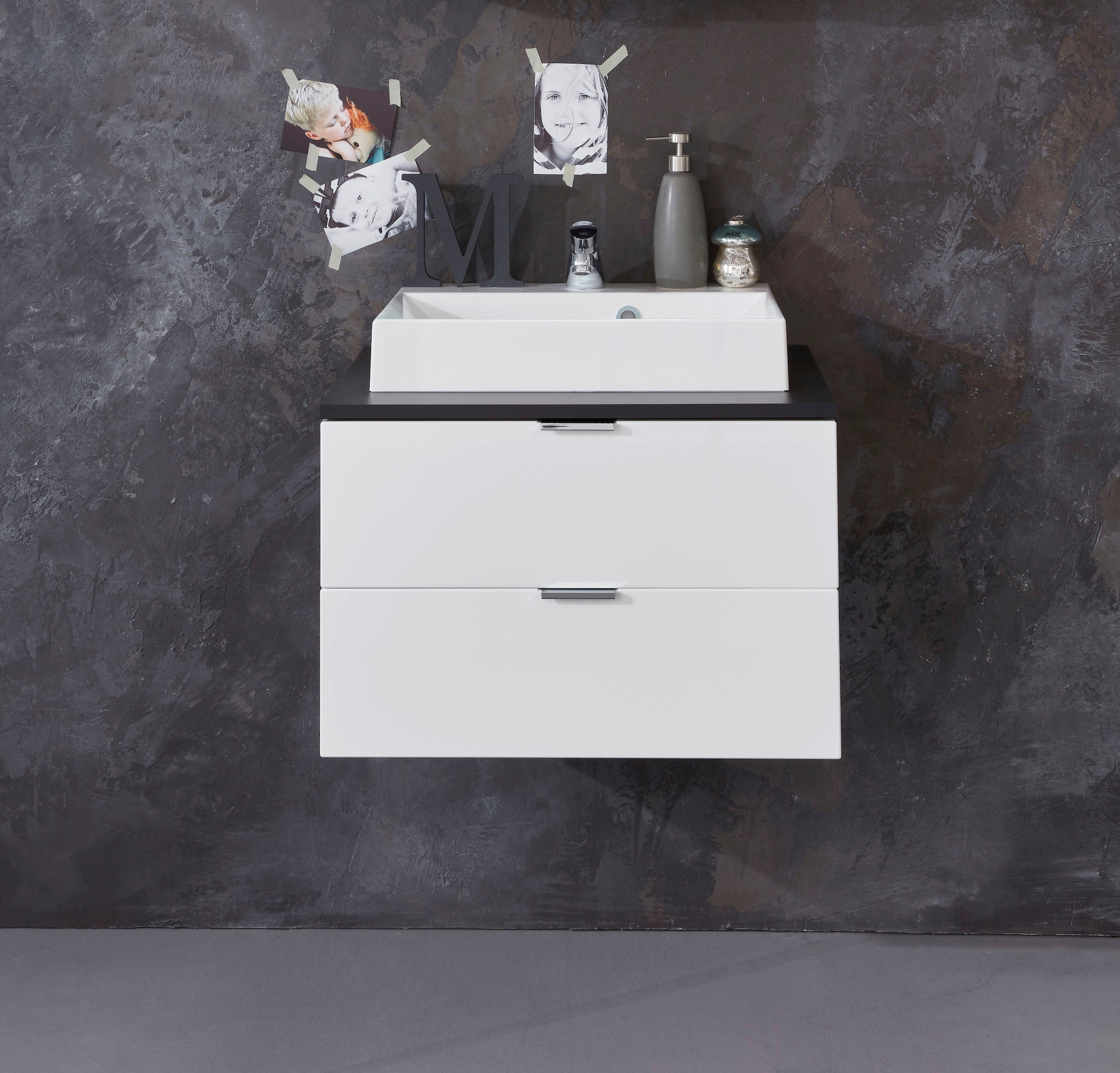 welltime Waschtisch "Cervio" 2 Stk. tlg. Waschbeckenunterschrank mit Metall günstig online kaufen