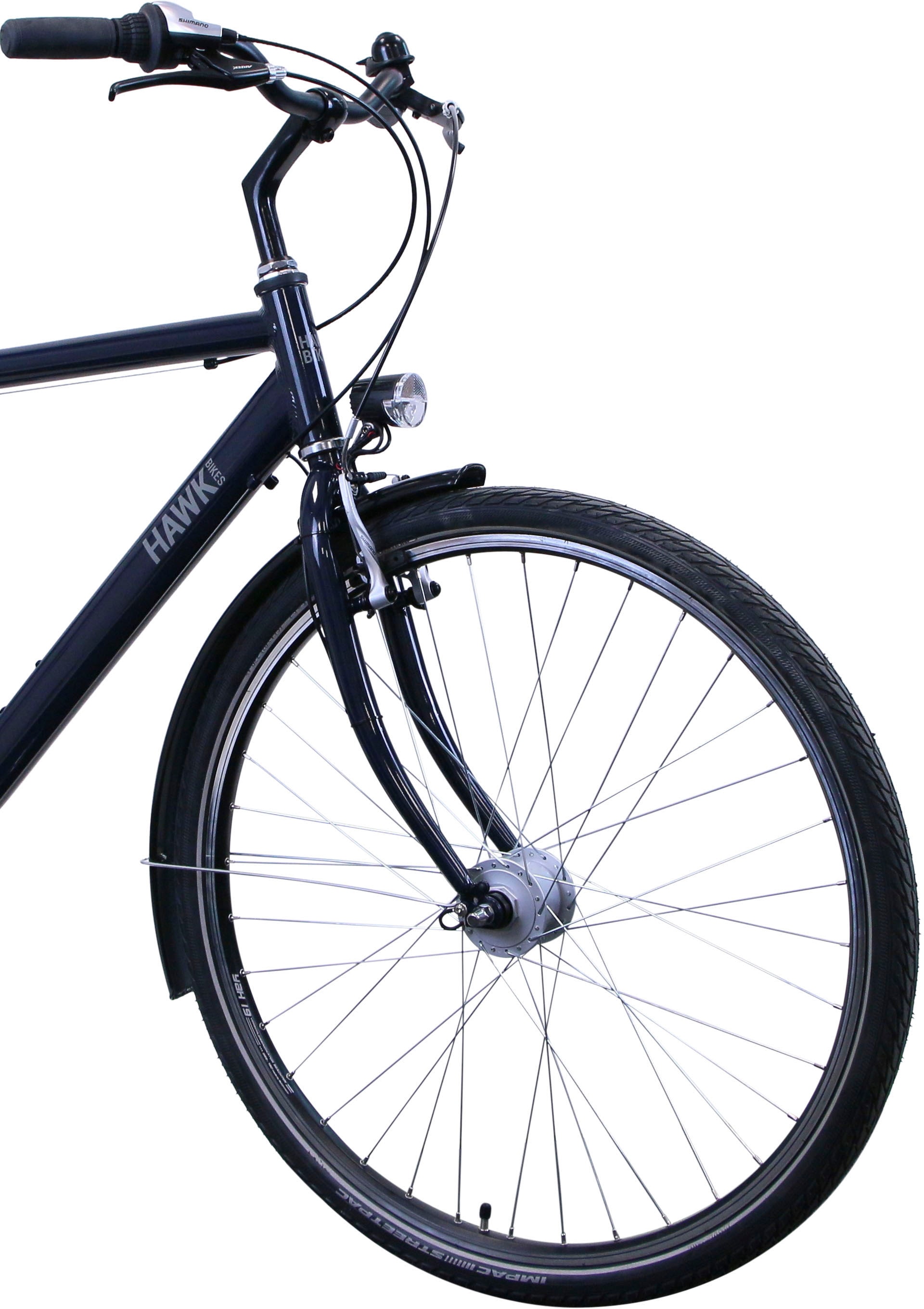 HAWK Bikes Cityrad »CityTrek Easy Blue Gent«, 7 Gang, Shimano, Tourney Schaltwerk, Kettenschaltung, für Damen und Herren, Kettenschaltung