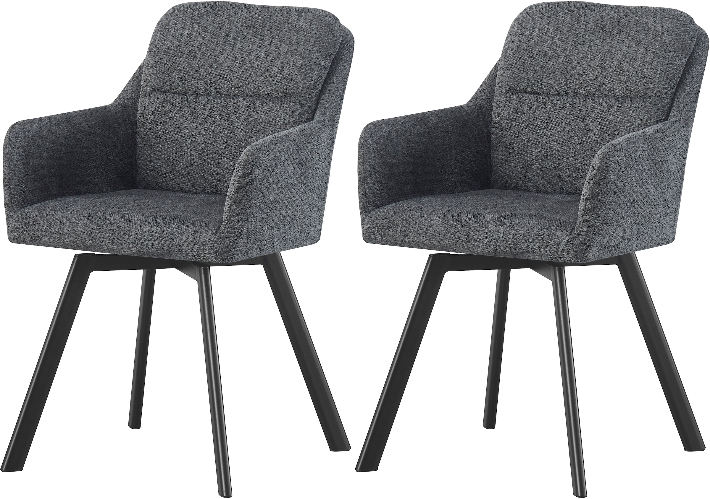 Home affaire Esszimmerstuhl »NEEPAWA, 2er Set, mit Metallgestell in matt schwarz« (Set) 2 Stk.in verschiedenen Farben, Belsatbarkeit pro Stuhl 120 kg