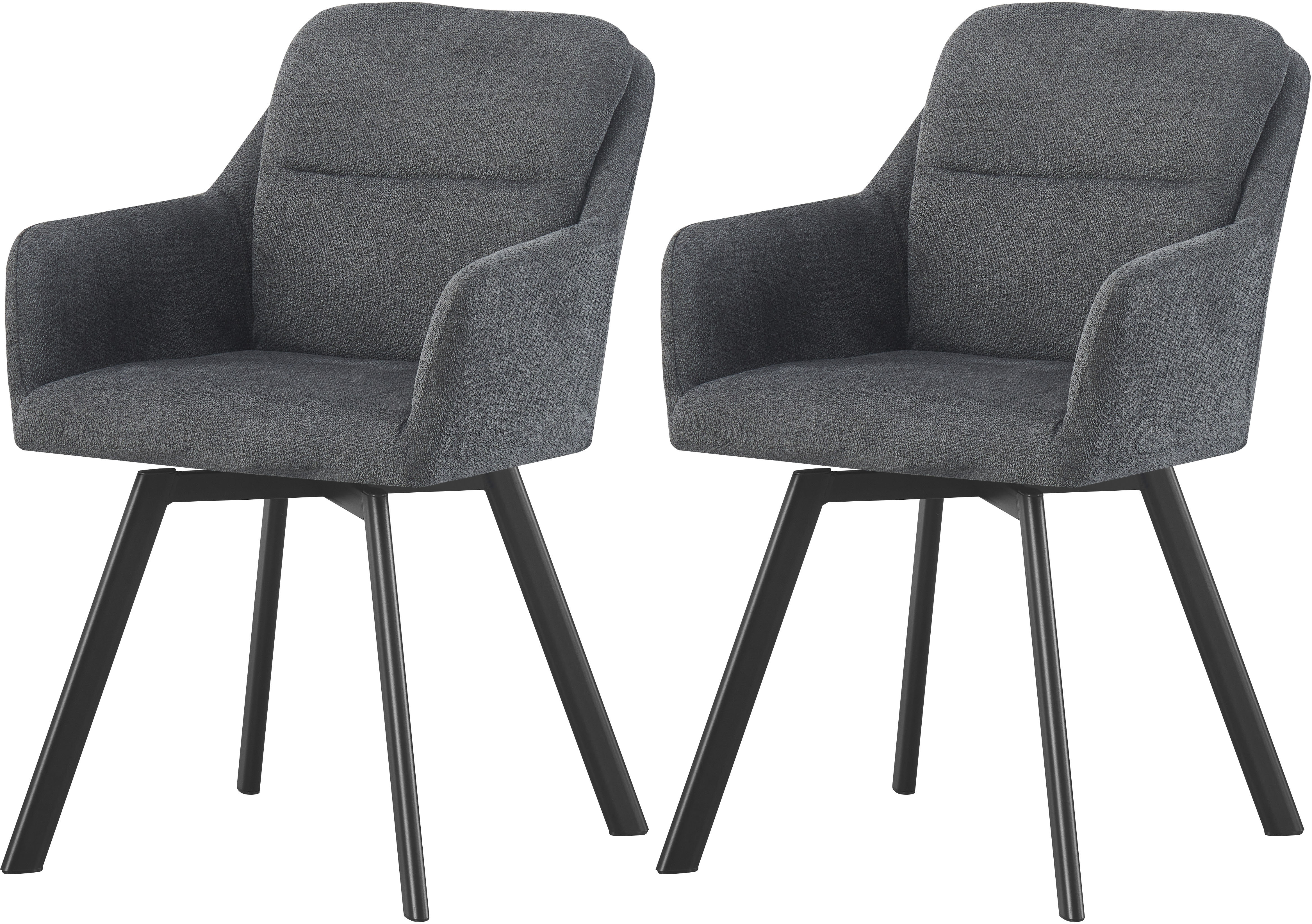 Home affaire Esszimmerstuhl "NEEPAWA, 2er Set, mit Metallgestell in matt schwarz" (Set) 2 Stk.in verschiedenen Farben, Belsatbarkeit pro Stuhl 120 kg