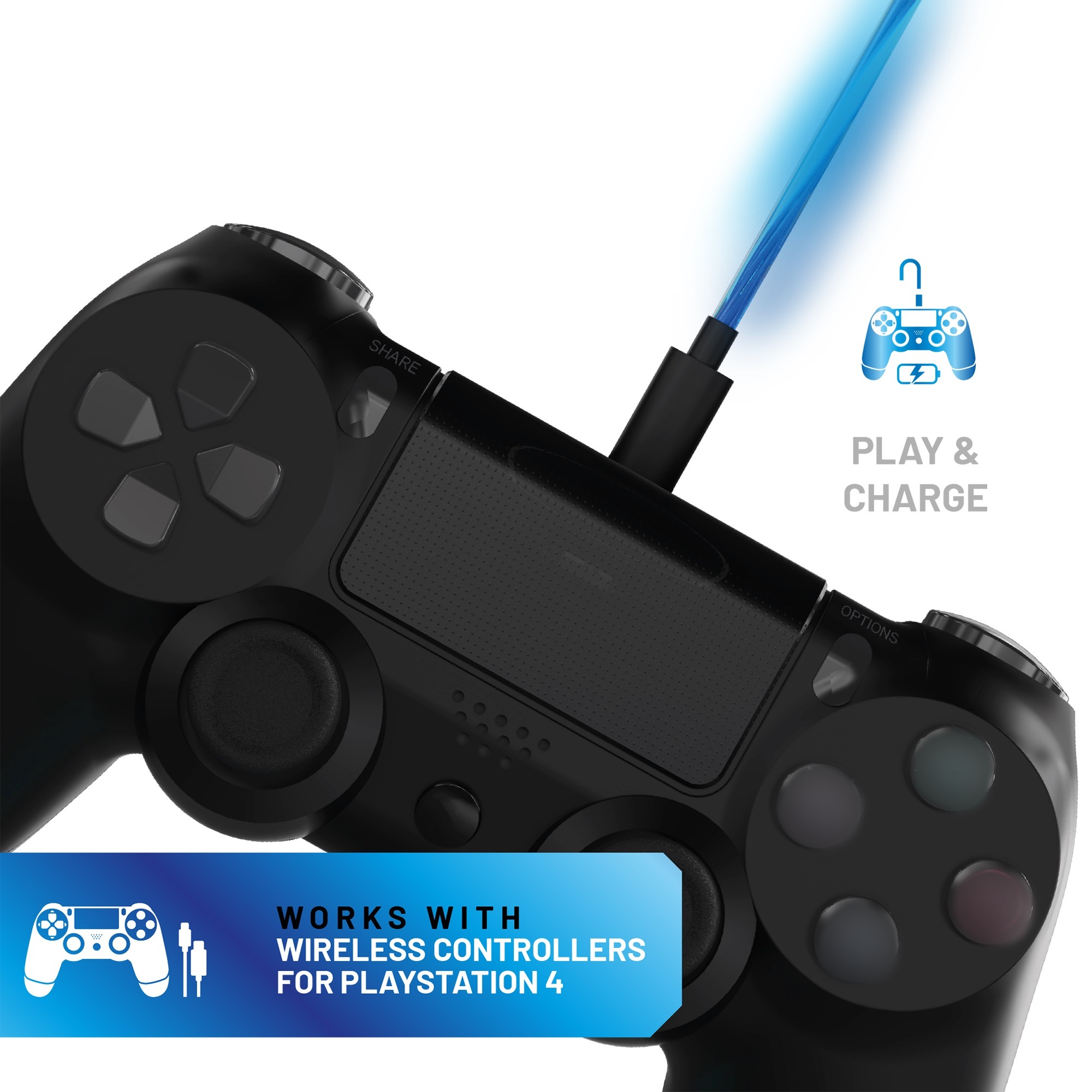 Stealth USB-Kabel »USB Kabel Doppelpack (2x 2m) Play&Charge mit LED Beleuchtung«, Micro-USB, 200 cm, Beleuchtung