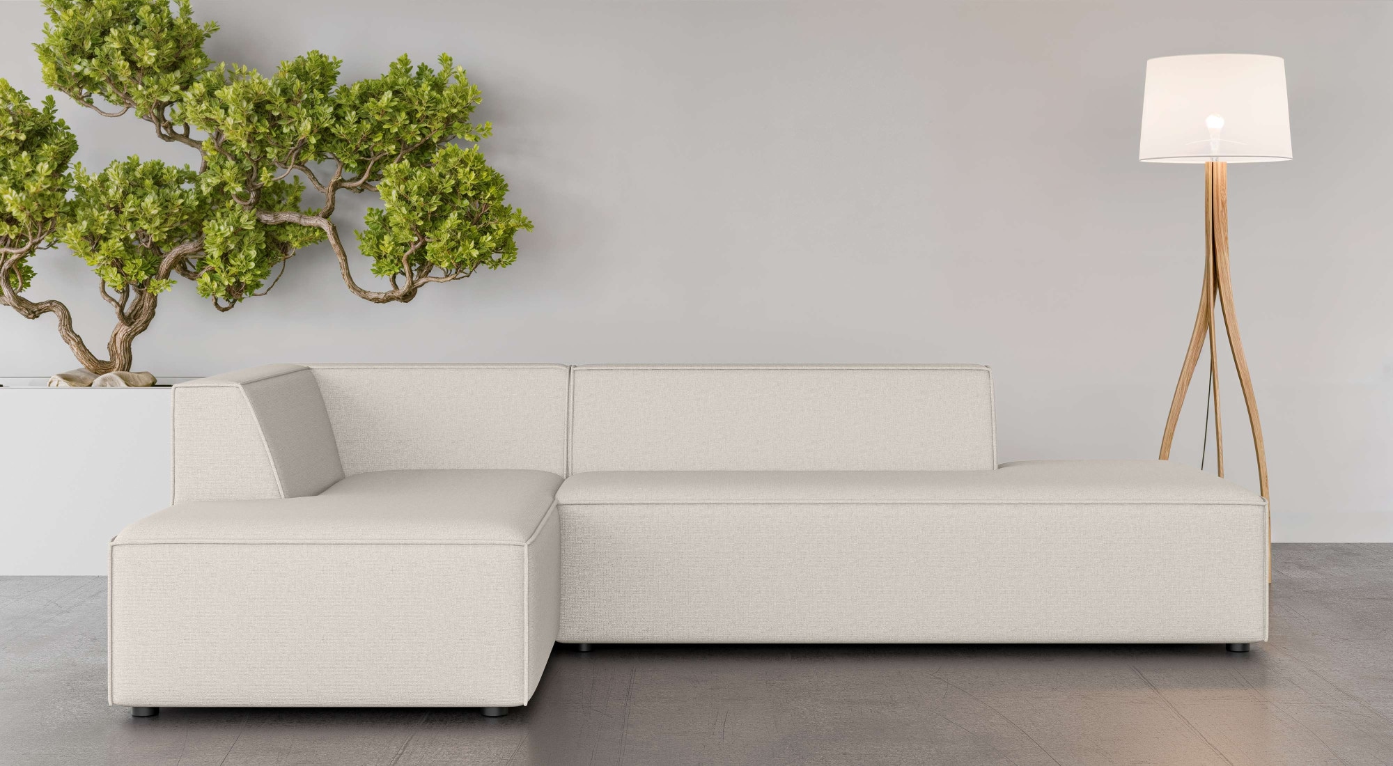 OTTO home Ecksofa "Ecksofa Cavan mit Ottomane links oder rechts bestellbar" L-Form mit Wellenunterfederung, Maße B/T/H: 270/180/72 cm