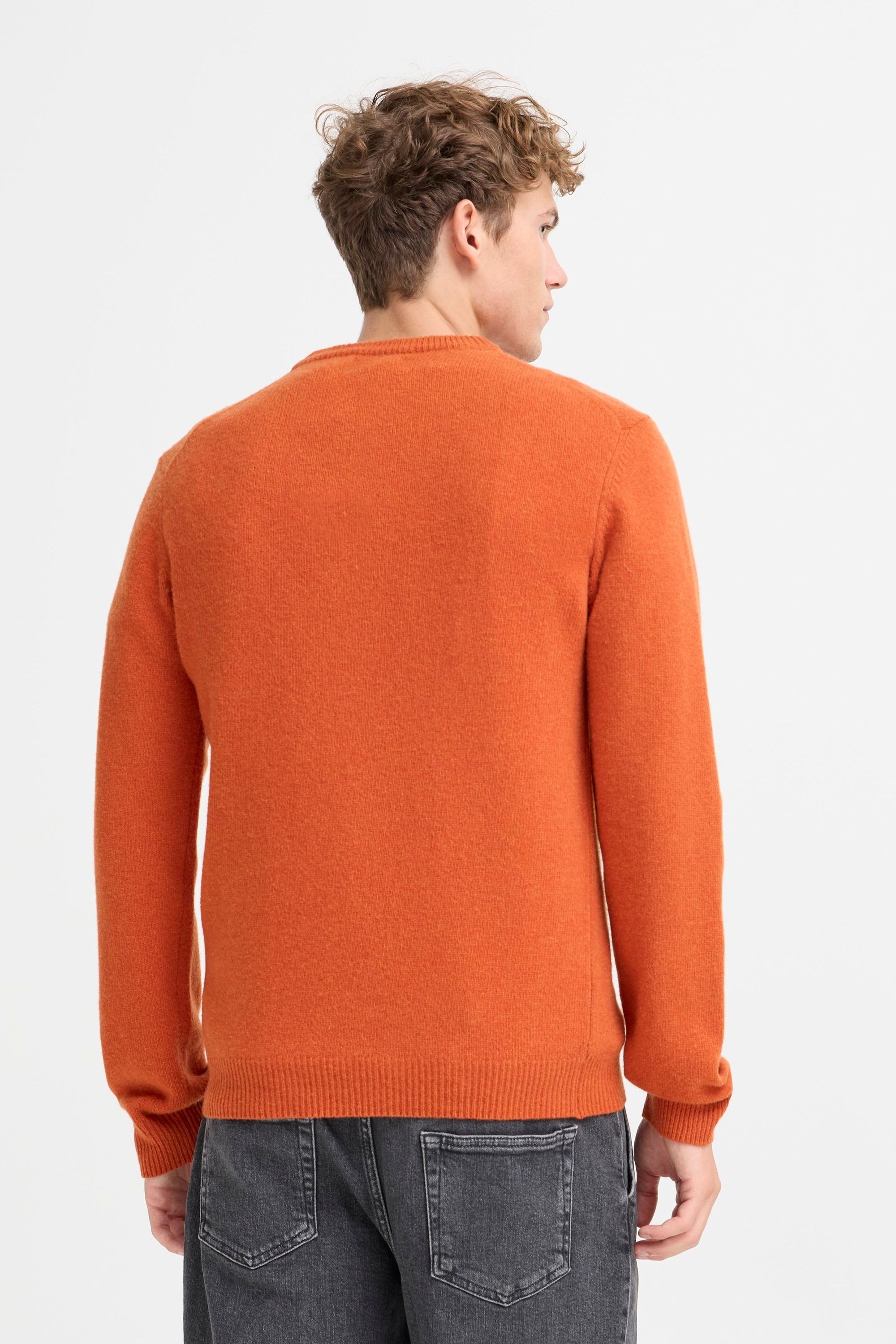 Strickfleece-Pullover CASUAL FRIDAY "Strickpullover CFKarl", Herren, Gr. XL, orange (burnt ochre), Obermaterial: 80% Wolle WO. 20% Polyamid PA., Pullover 3