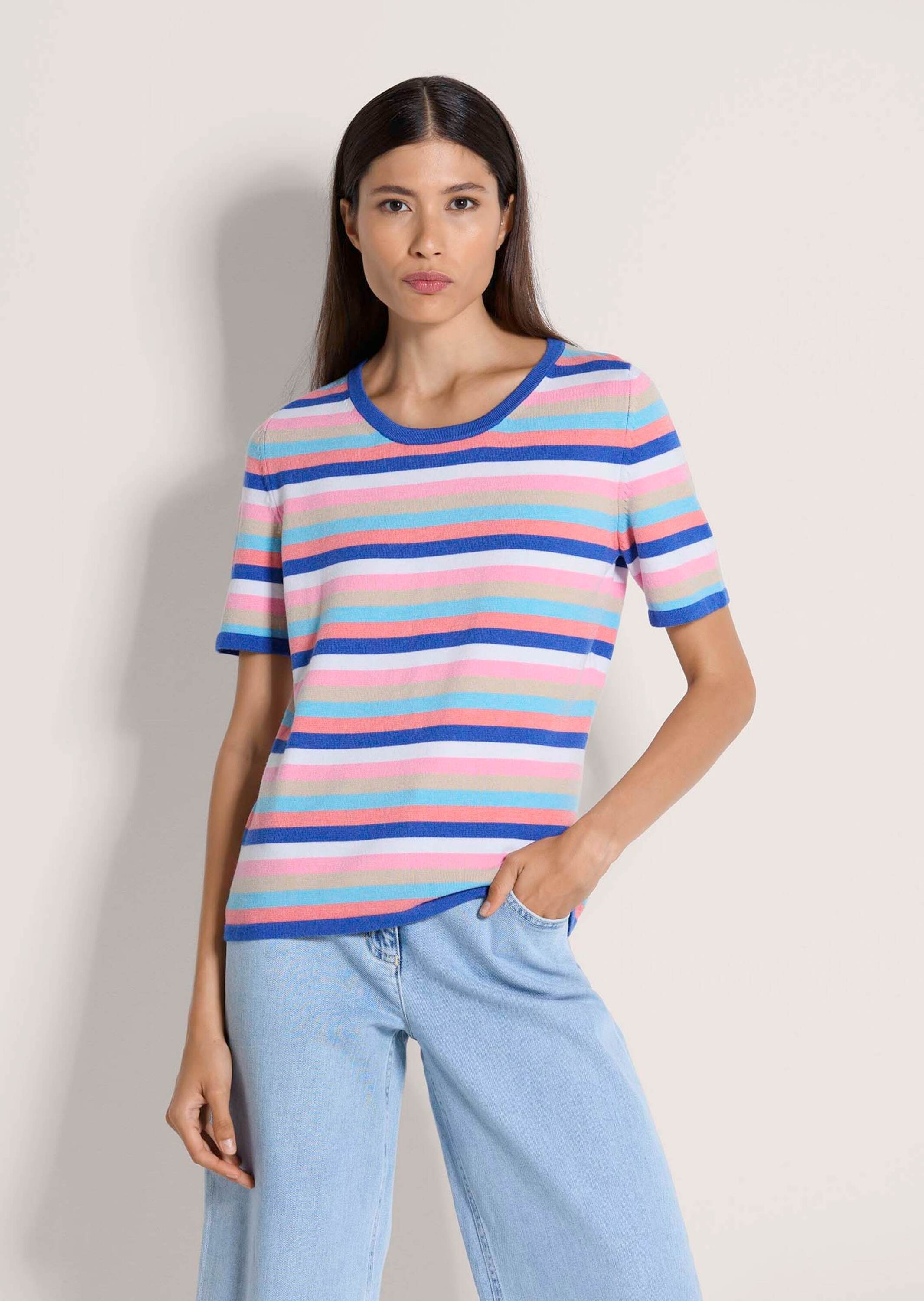 Thumbnail - MADELEINE Longpullover "Glattstrickpullover Viskosepullover mit Streifen-Muster" Multicolour-Streifen