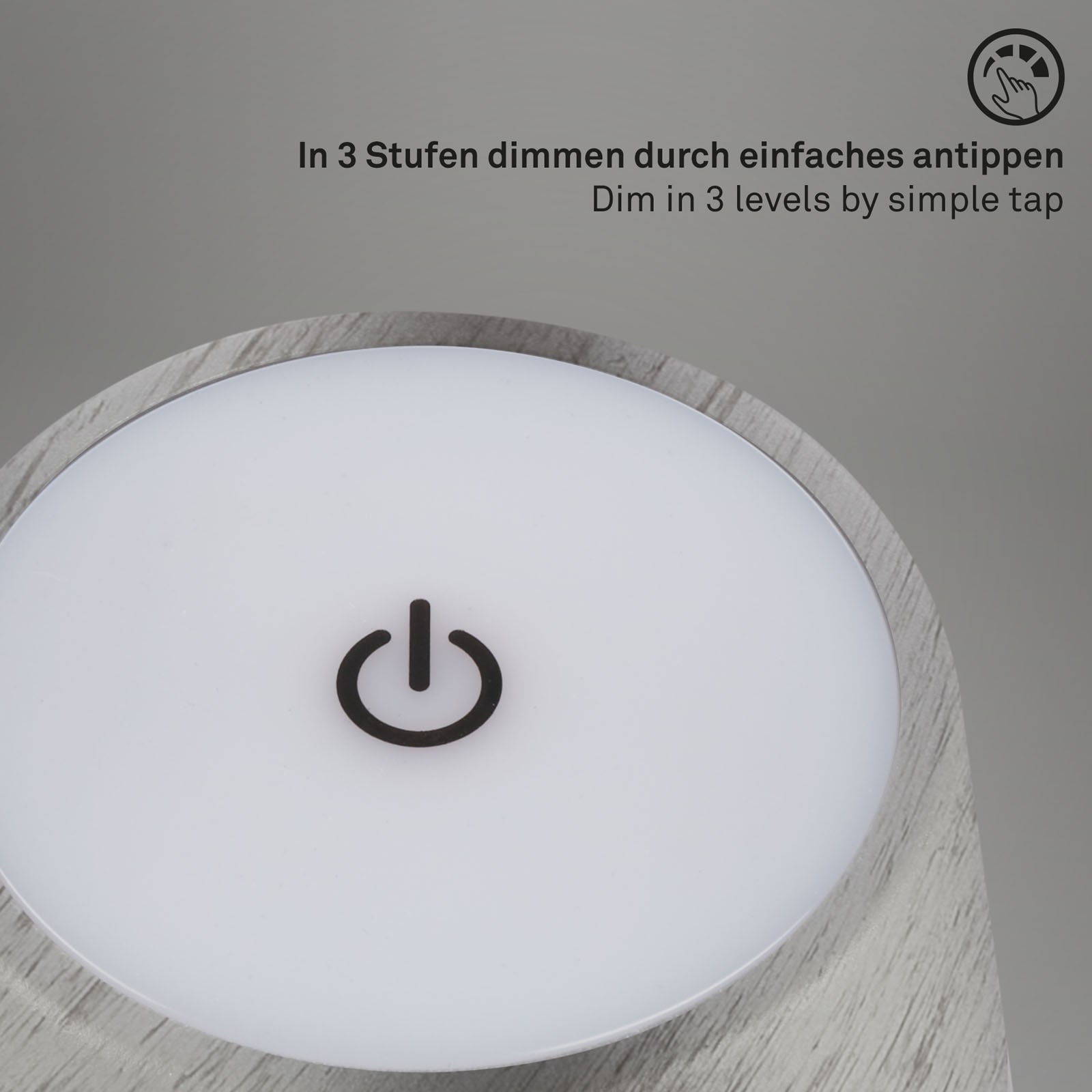 Briloner Leuchten LED Tischleuchte »KIKI« LED-Modul 1 Stk. Warmweiß mit Akku, höhenverstellbar, USB-C, warmweiß, IP44, schwarz-holz, 38 cm