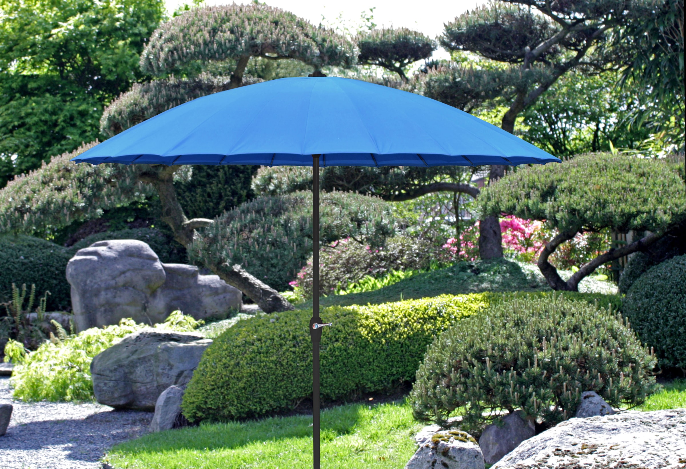 Garden Pleasure Sonnenschirm, mit 24 Streben, blau