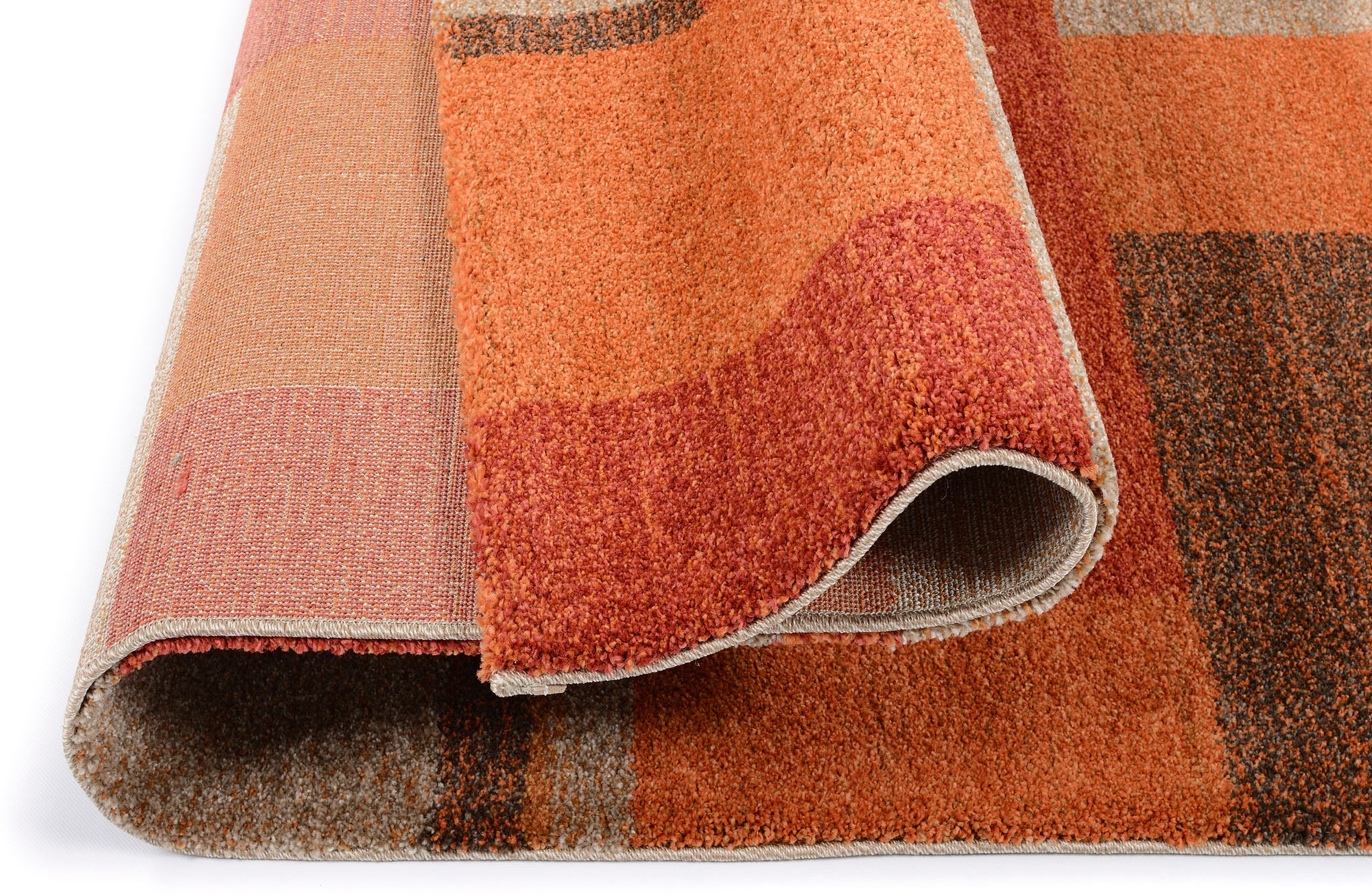 Teppich OCI DIE TEPPICHMARKE "CASTLE BEPPO, auch als Läufer", orange (terra), B:200cm H:20mm L:290cm, Polypropylen (PP), Teppiche, Teppich, dichter Frisé Kurzflor, kariert, Wohnzimmer, Schlafzimmer 3