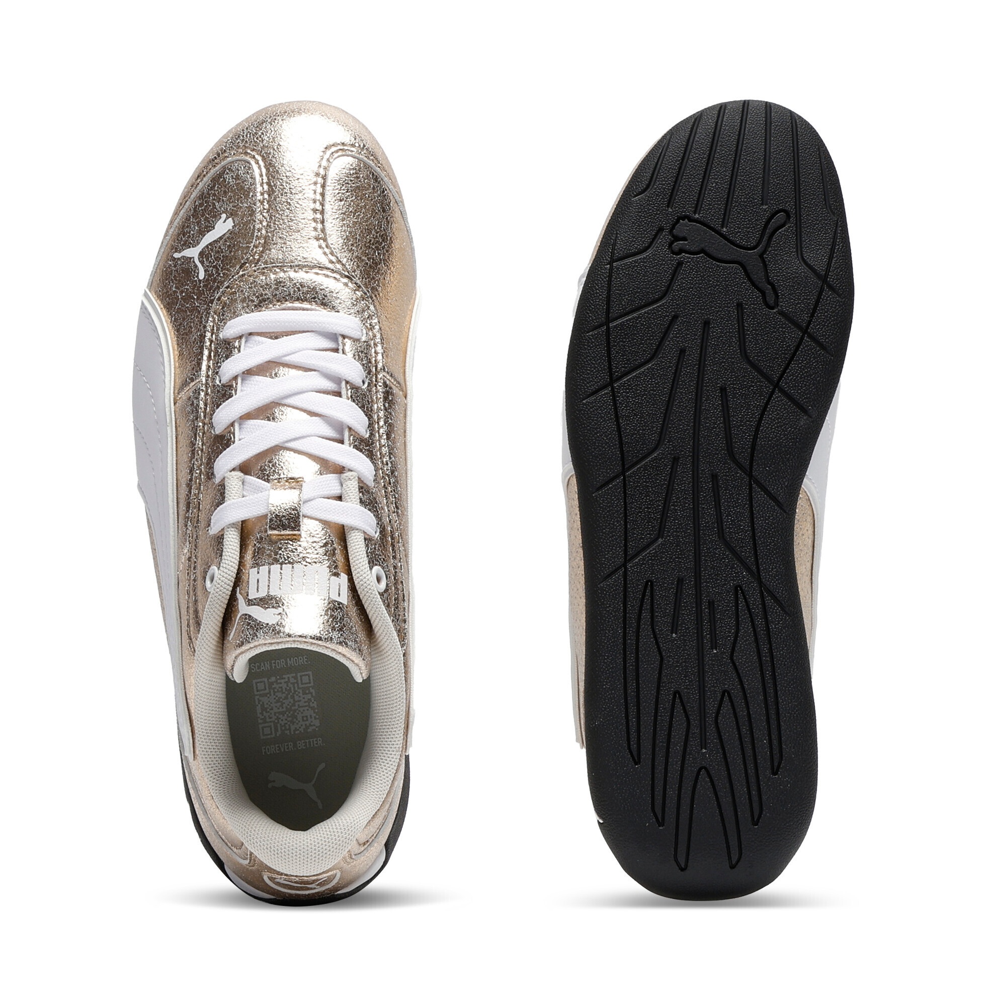 Puma Replicatch Metallic Whisper Sneakers Women Gold/White Size 38 3