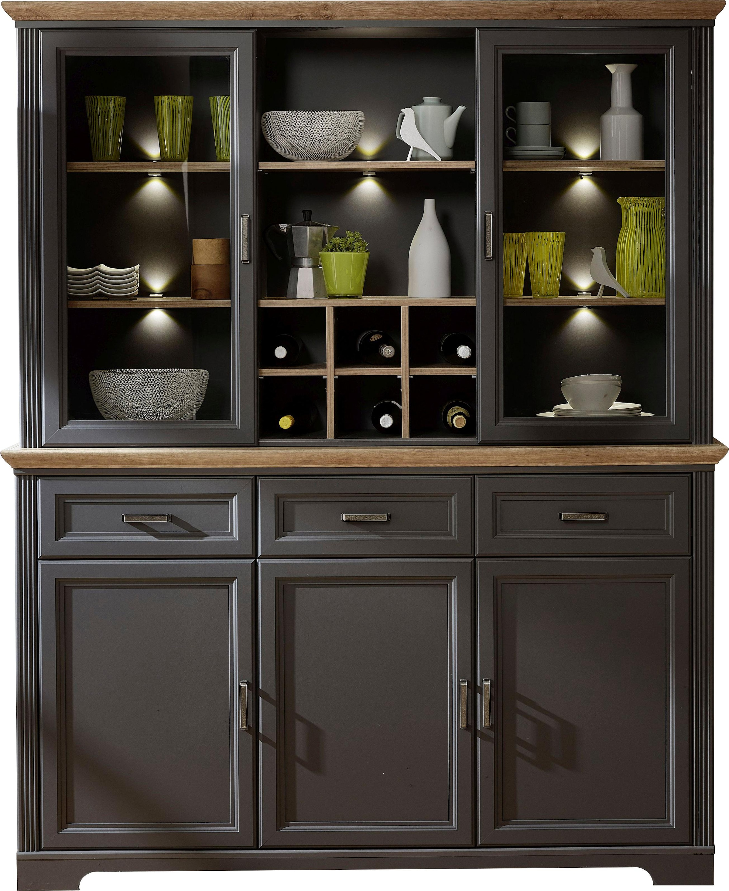 Innostyle Vitrine "Jasmin", (1 Sideboard und 1 Aufsatzvitrine), 2-teilig