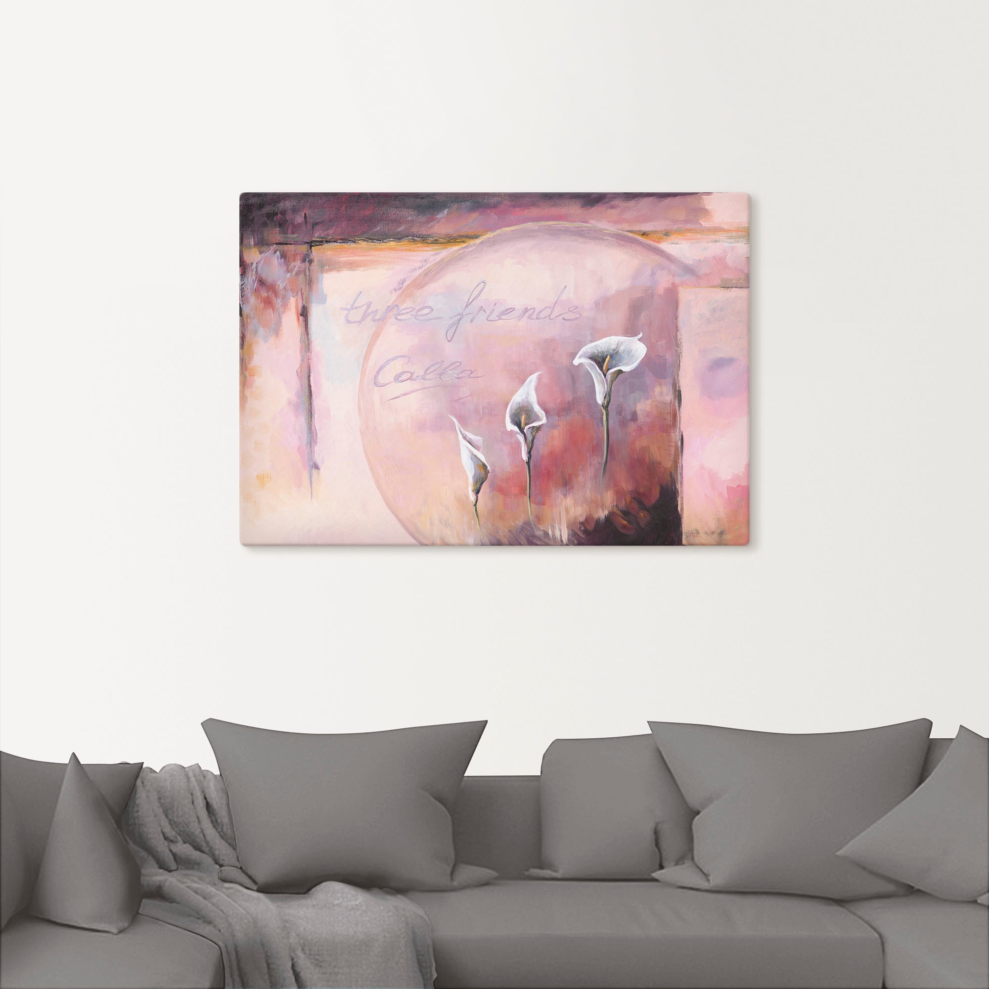 Artland Leinwandbild »Drei Freunde_Calla«, Blumenbilder, (1 St.), auf Keilrahmen gespannt