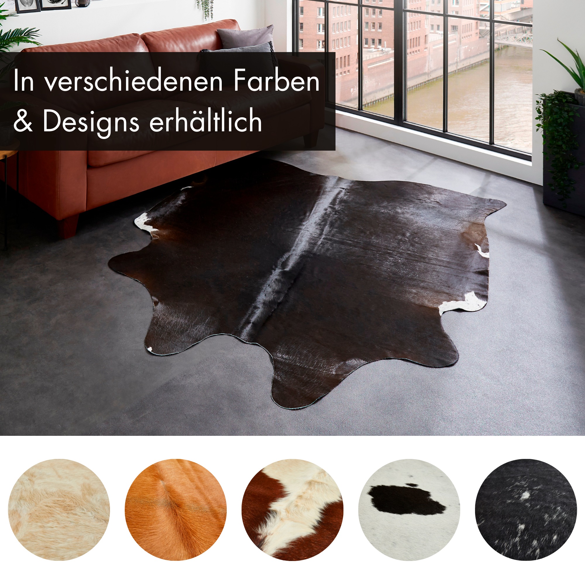 LUXOR living Fellteppich "Rinderfell" fellförmig 2 mm Höhe echtes Rinderfel günstig online kaufen