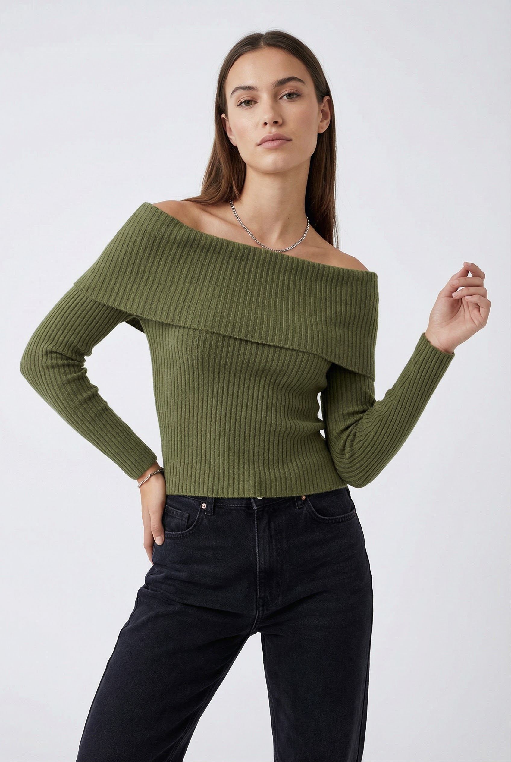 ONLY "ONLKATIA LIFE LS OFF SHOULDER KNT NOOS" Viskosemischung, regular fit