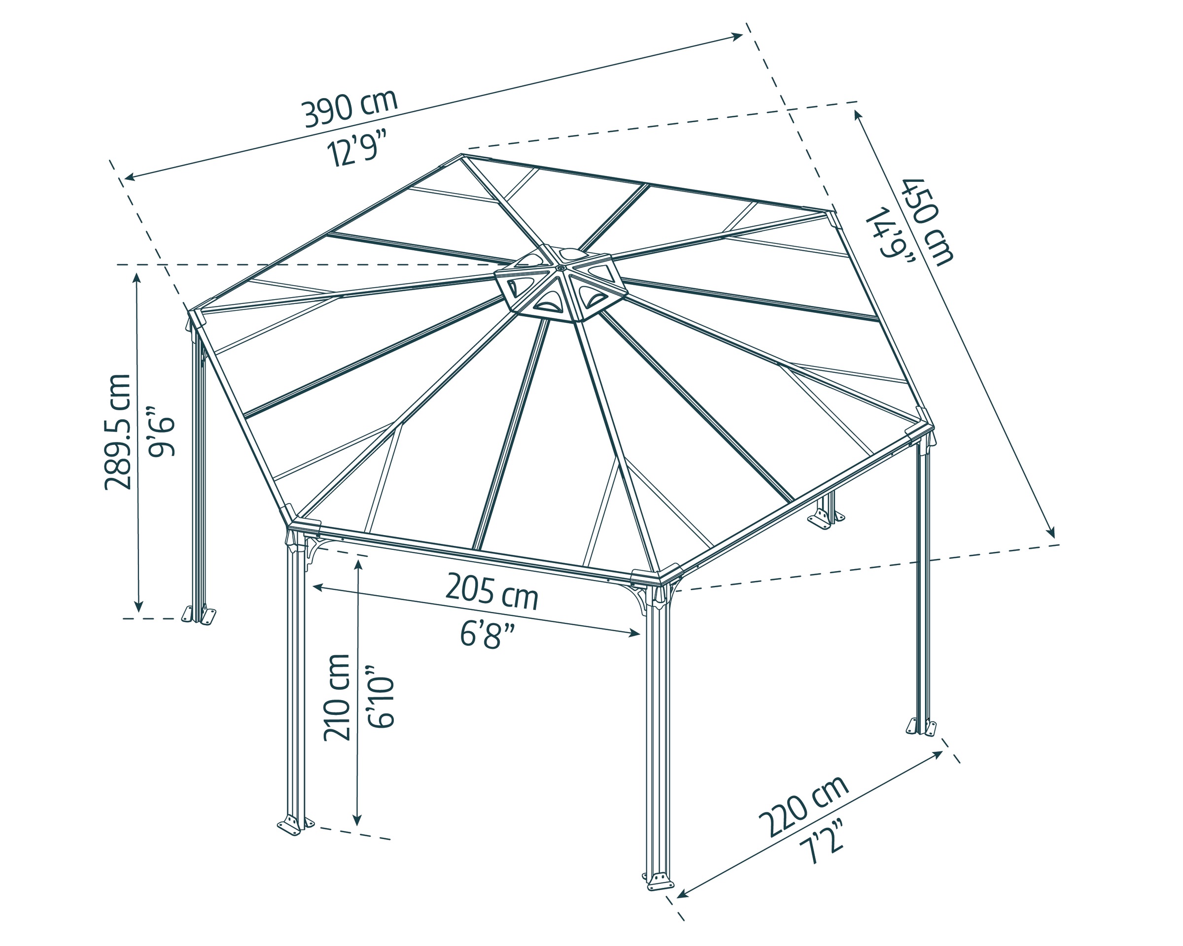 Palram - Canopia Pavillon »Monaco«, BxT: 390x450 cm