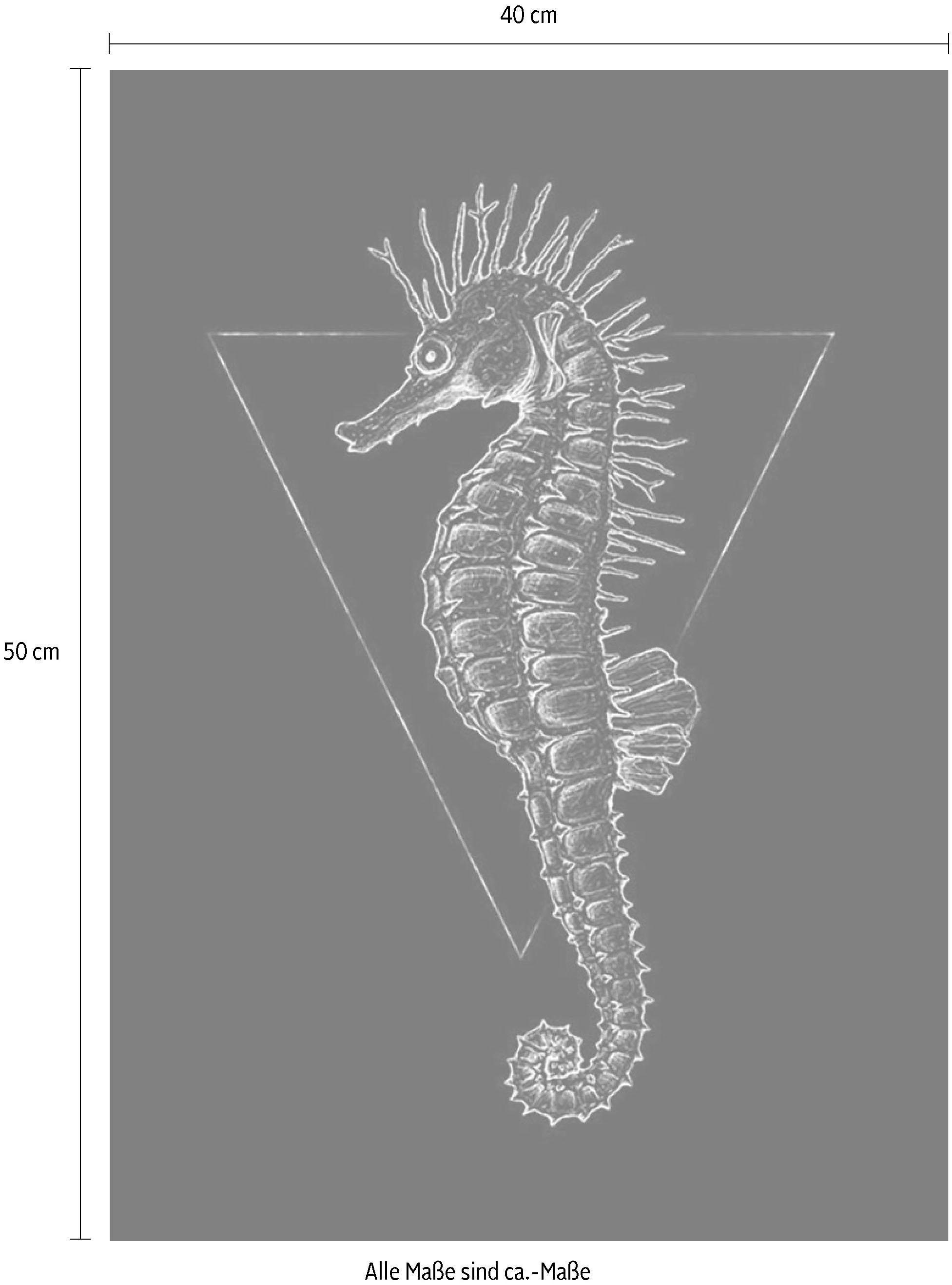 Komar Bild »Sea Horse Black«, Tiere, (1 St.), Wandbild zur Dekoration - ohne Rahmen