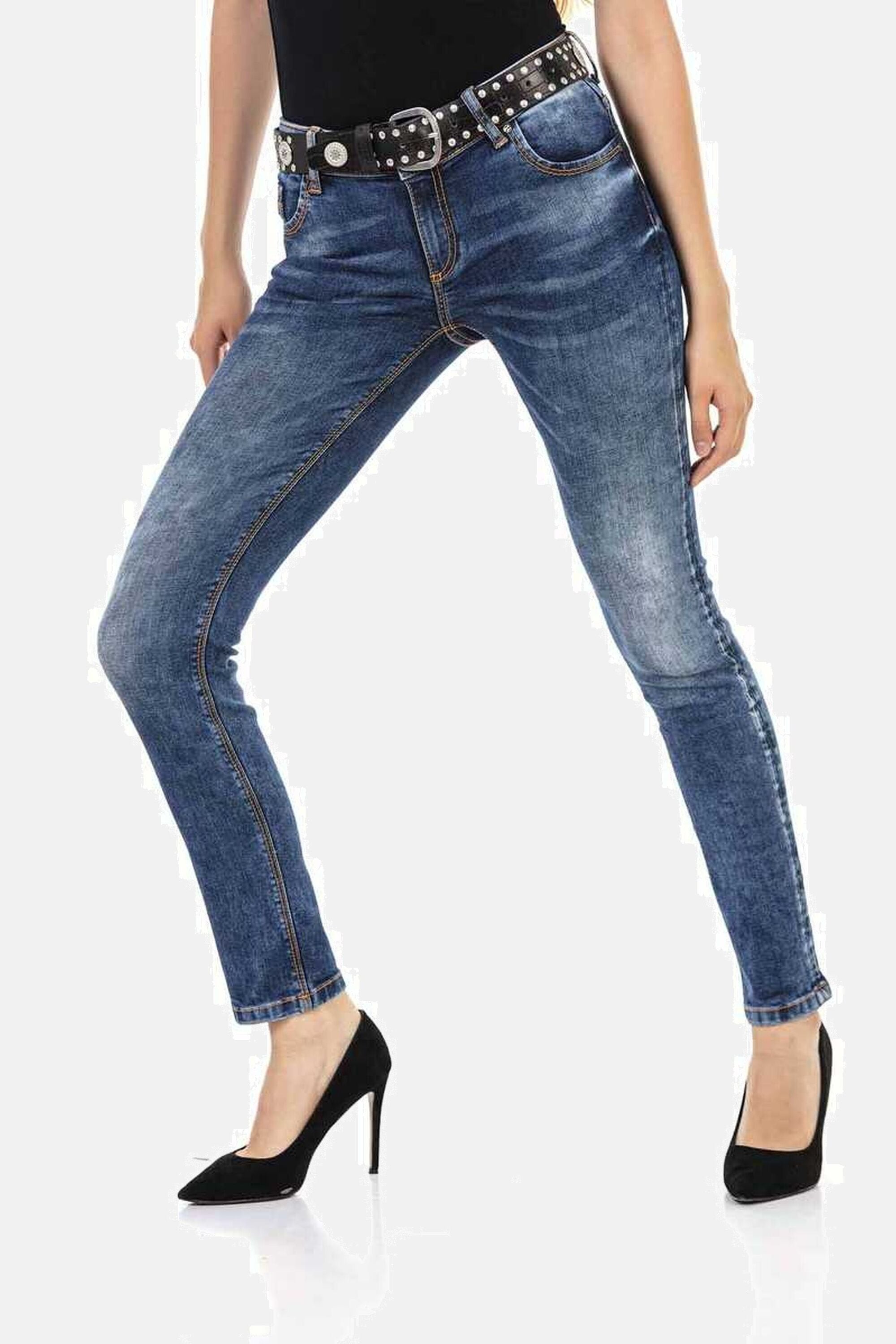 Cipo & Baxx Slim-fit-Jeans »Jeans«, Mit trendigen Ziernähten, WD441