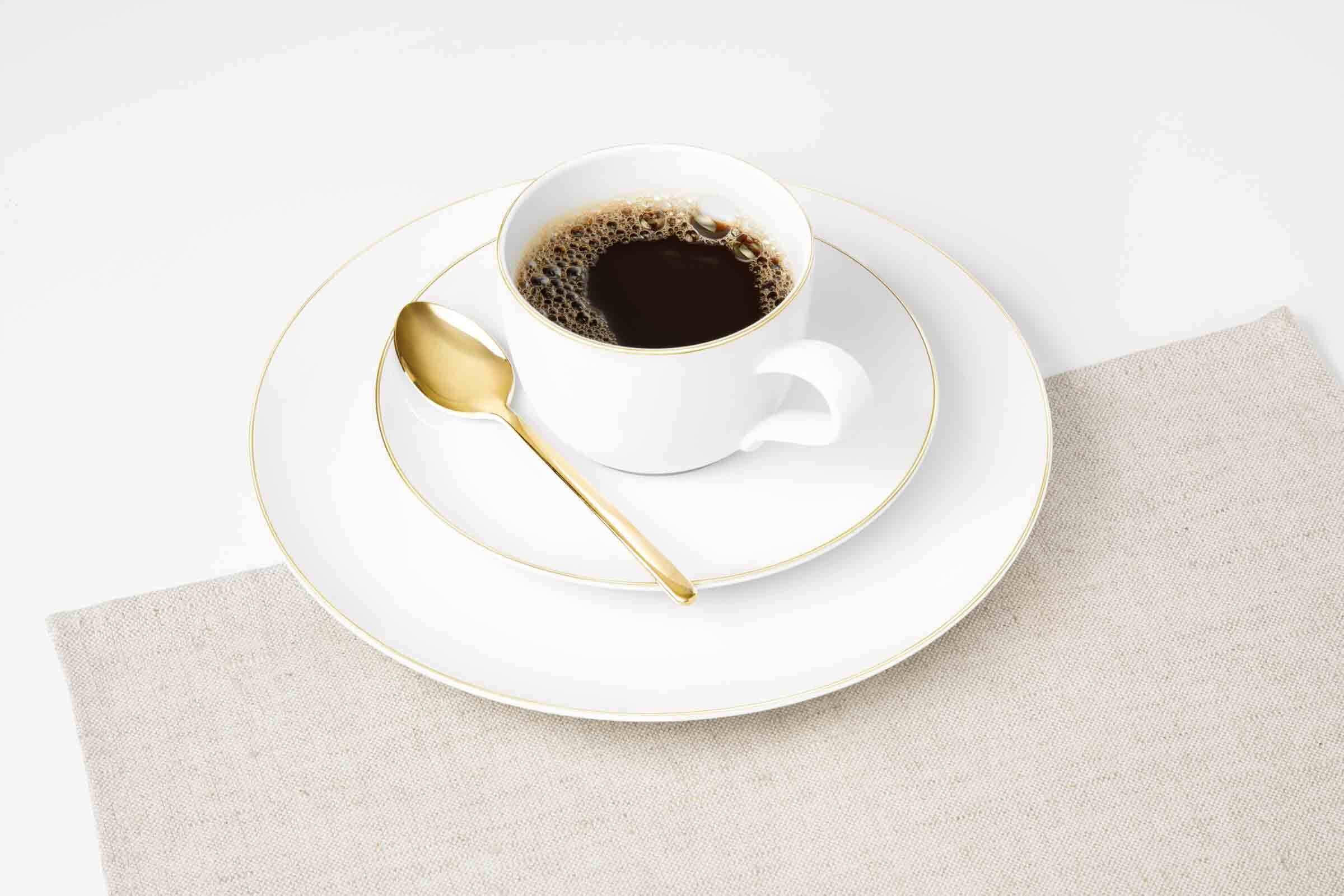 Seltmann Weiden Untertasse »Kombiuntertassen Liberty Goldrand ø 16,5 cm 6er Set weiß-gold« Spülmaschinengeeignet, Ofenfest