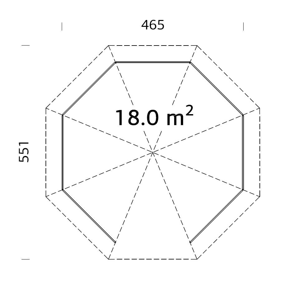 Palmako Holzpavillon »Betty«, BxT: 551x551 cm, transparent