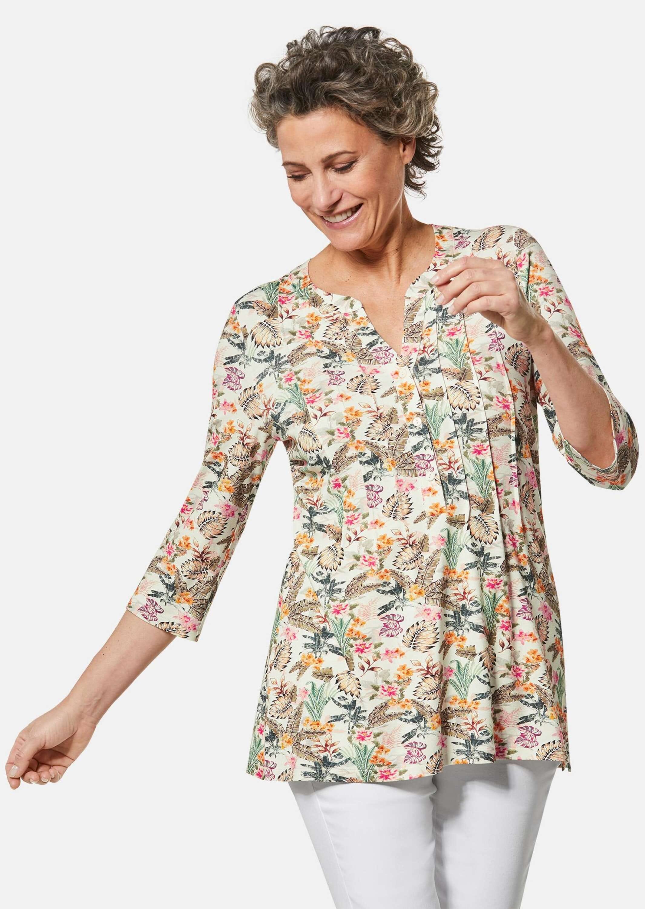 GOLDNER Print-Shirt »Drucktunika-Shirt Figurschmeichelndes Drucktunika-Shirt«
