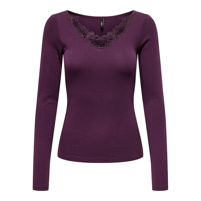 ONLY Langarmshirt »ONLKIRA L/S NEW LACE TOP JRS« für kaufen | BAUR