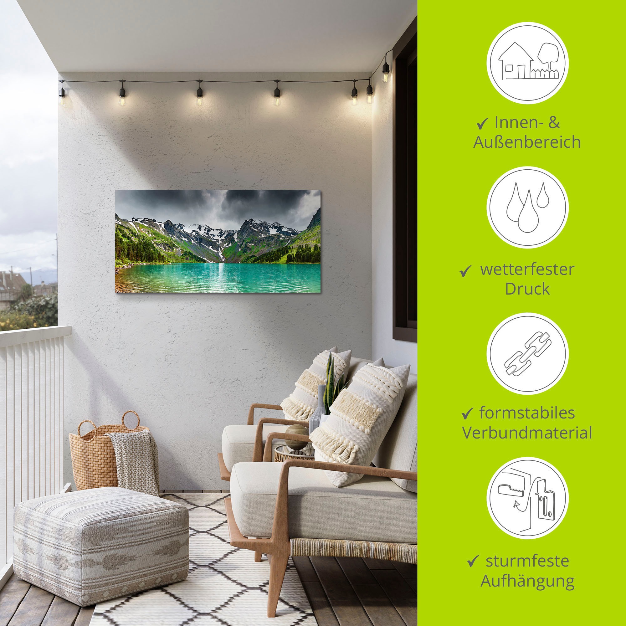 Artland Wandbild »Bergsee«, Berge, (1 St.), als Alubild, Outdoorbild, Leinwandbild, Poster in verschied. Größen