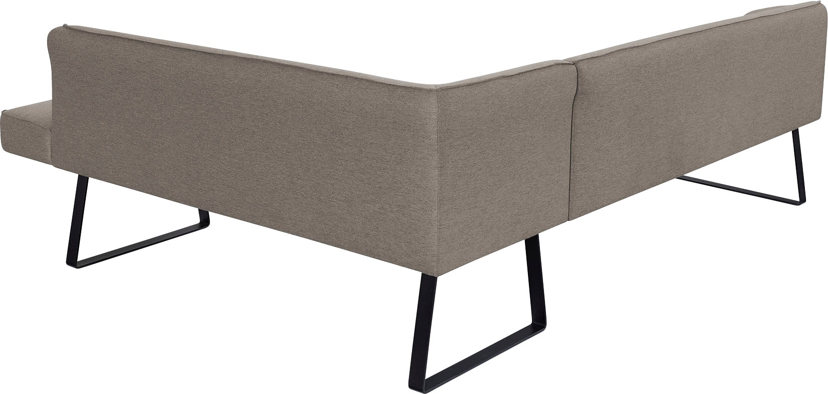 exxpo - sofa fashion Eckbank »Americano«, mit Keder und Metallfüßen, Bezug in verschiedenen Qualitäten