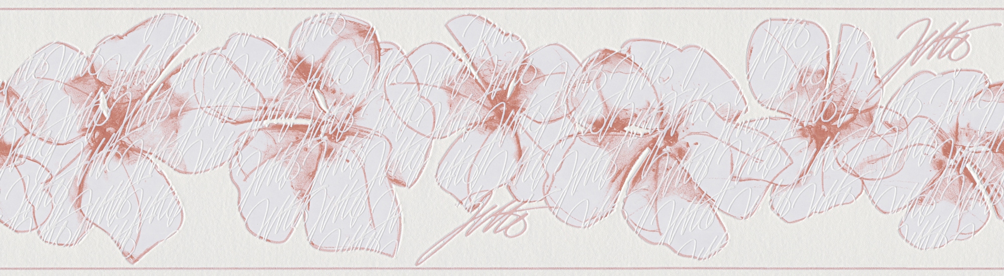 A.S. Création Bordüre "Only Borders", floral, Tapete Bordüre Blumen Rosa Weiß einfarbig, glänzend