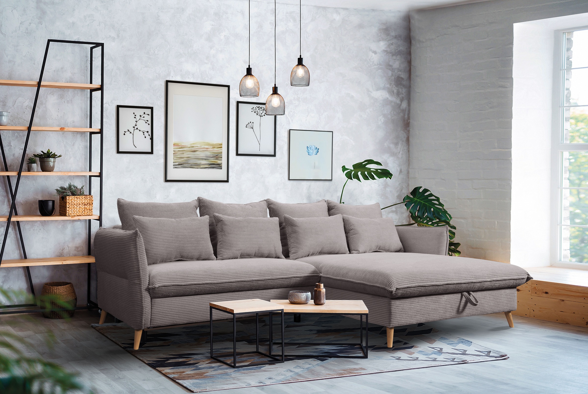 exxpo - sofa fashion Ecksofa "WALPY, elegant & modern, bequem, schmale Arml günstig online kaufen