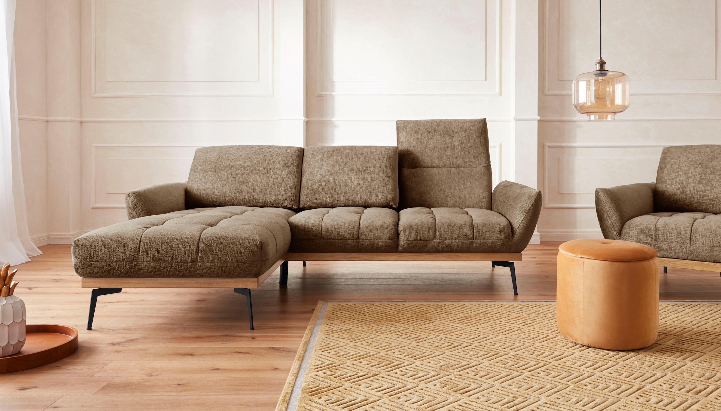 Guido Maria Kretschmer Home&Living Ecksofa »Palíc, inkl. Rückenverstellung, bequem, elegant, Breite 245cm, L-Form«