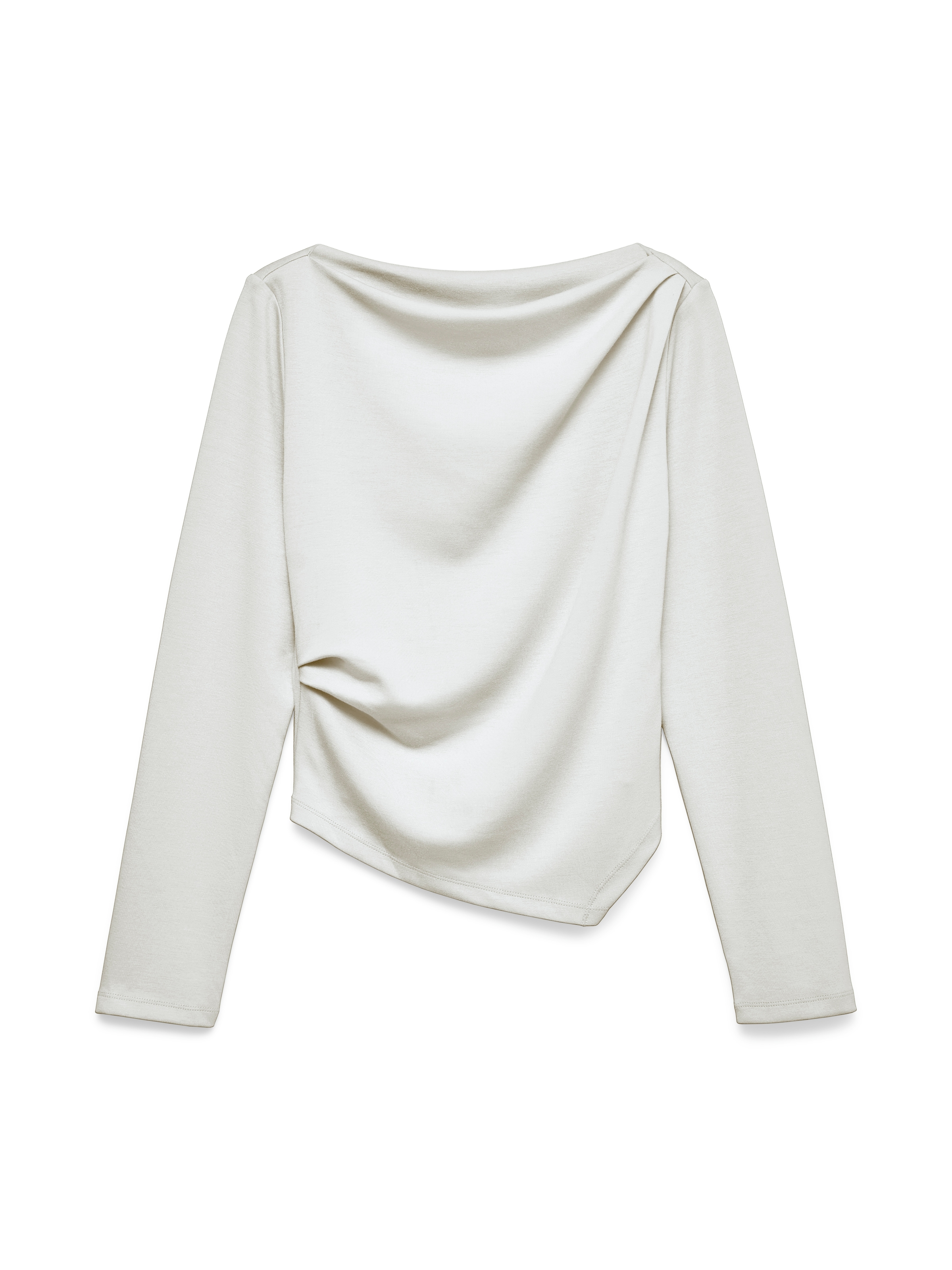 Vero Moda Langarmshirt »VMMILLE LS BOATNECK SHORT TOP JRS NOOS« Materialmix, regular fit, mit Raffung