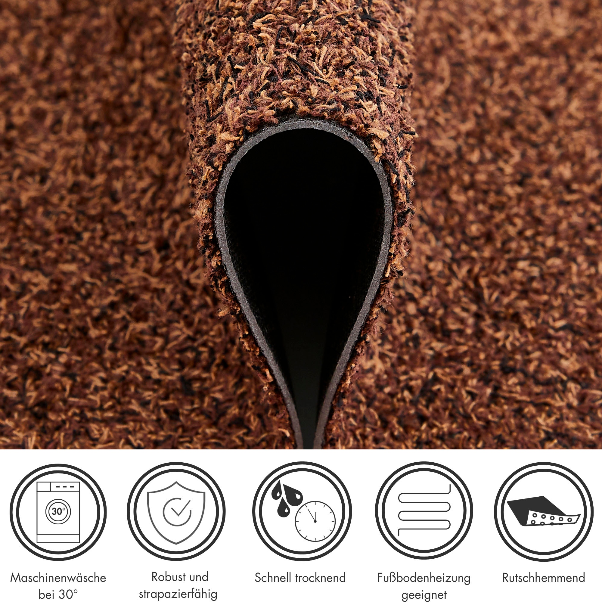 Andiamo Fußmatte »Samson, Made in Netherlands«, rechteckig, 6 mm Höhe, Schmutzfangmatte, waschbar, rutschhemmend, auch als 2er Set erhältlich