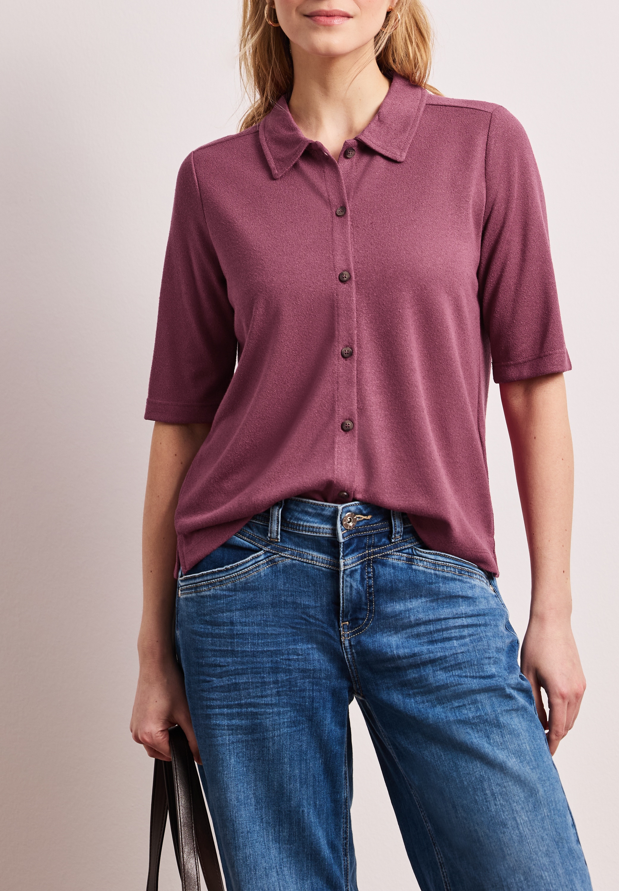 STREET ONE T-Shirt mit Strick-Detail günstig online kaufen