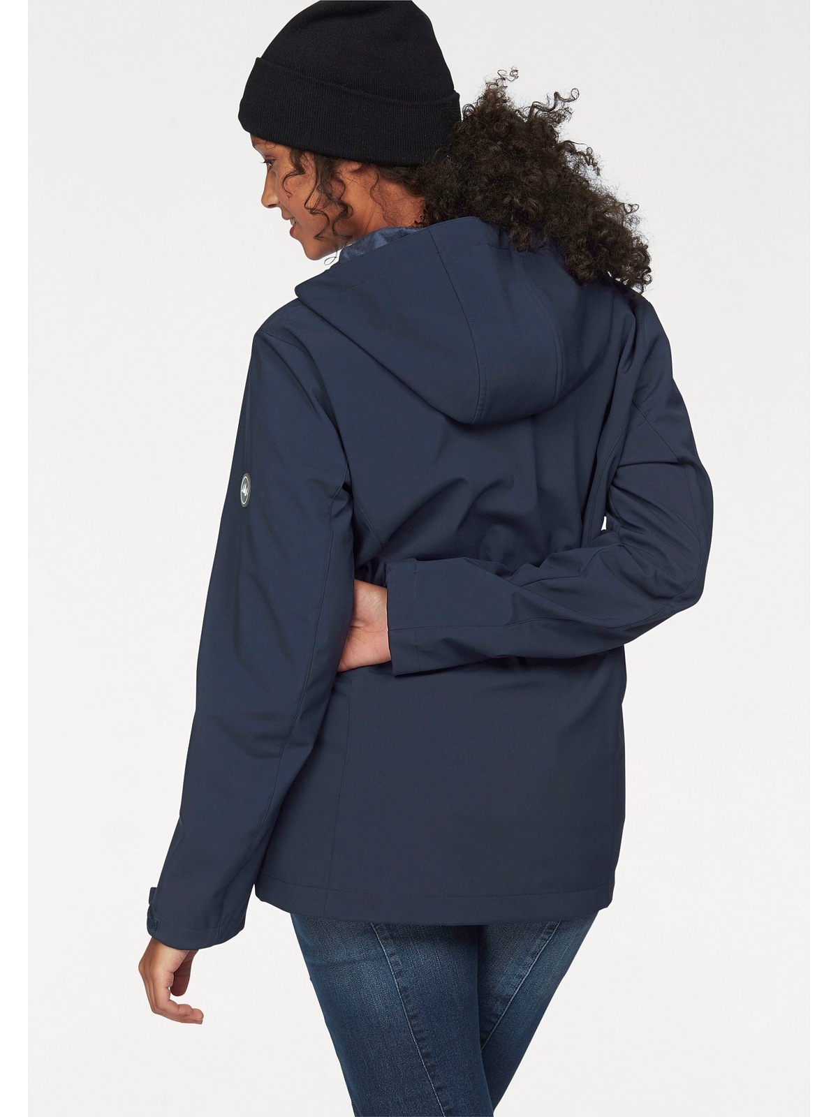 Polarino Softshelljacke »Große Größen«, mit Kapuze, Innenseite mit weichem, kurzen Teddyfellimitat