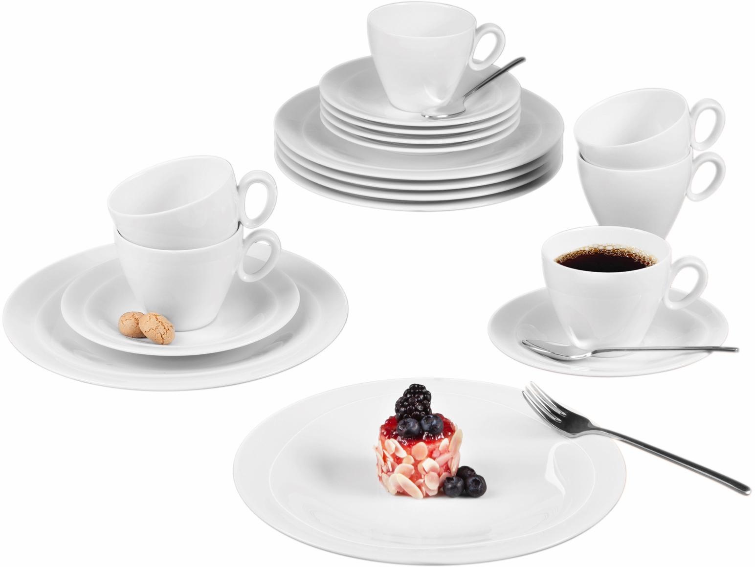 Seltmann Weiden Kaffeeservice »Geschirr-Set, Service Trio«, (Set, 18 tlg.), Tassen, Teller, Untertassen, Made in Germany, 18 Teile, für 6 Personen