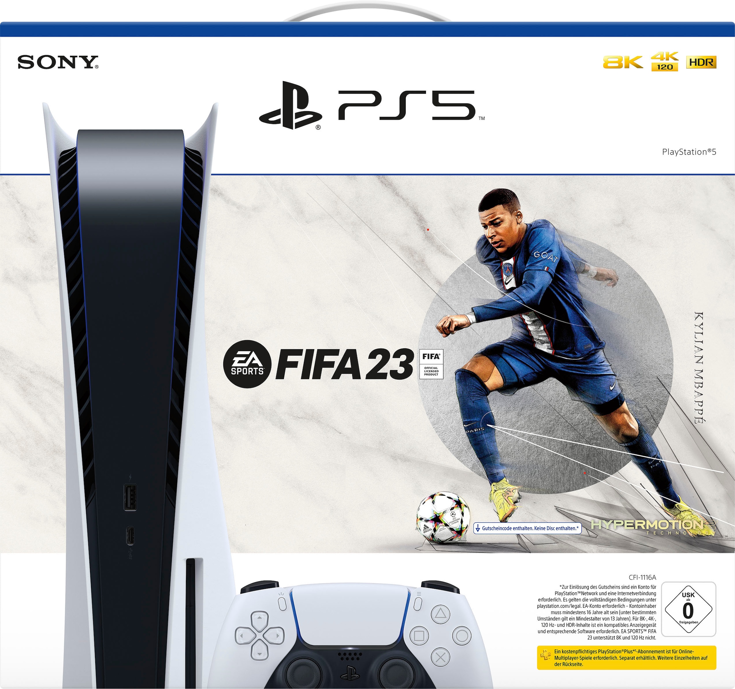 PlayStation 5 Spielekonsole, inkl. FIFA23 (Download Code)