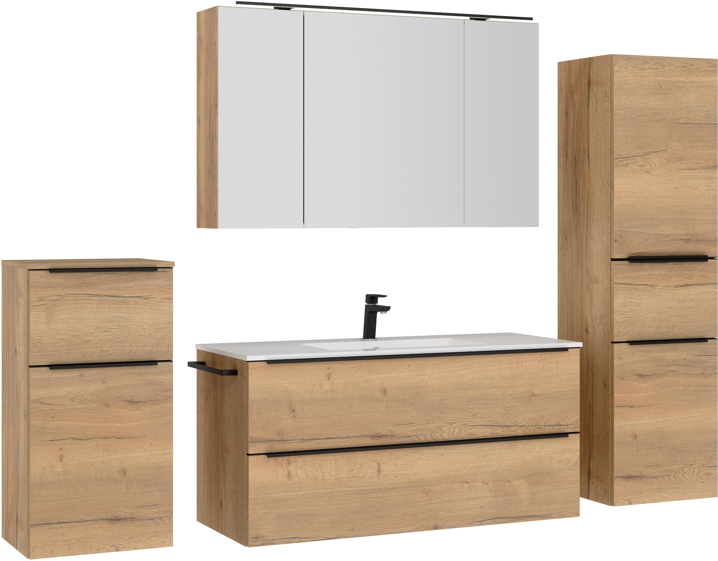 nobilia Badmöbel-Set "Levere" vormontiert, mit Soft-Close, 4 Stk. tlg. günstig online kaufen