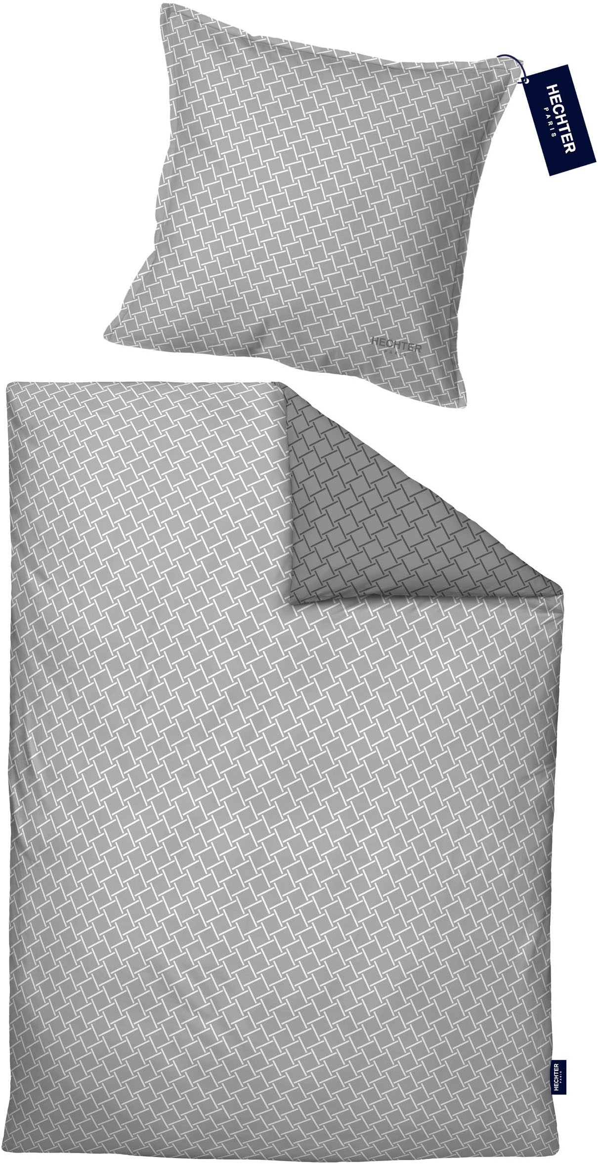 HECHTER PARIS Wendebettwäsche »0061311«, feiner Glanz + weicher Griff,100% Baumwolle, Stehsaum, gesticktes LOGO