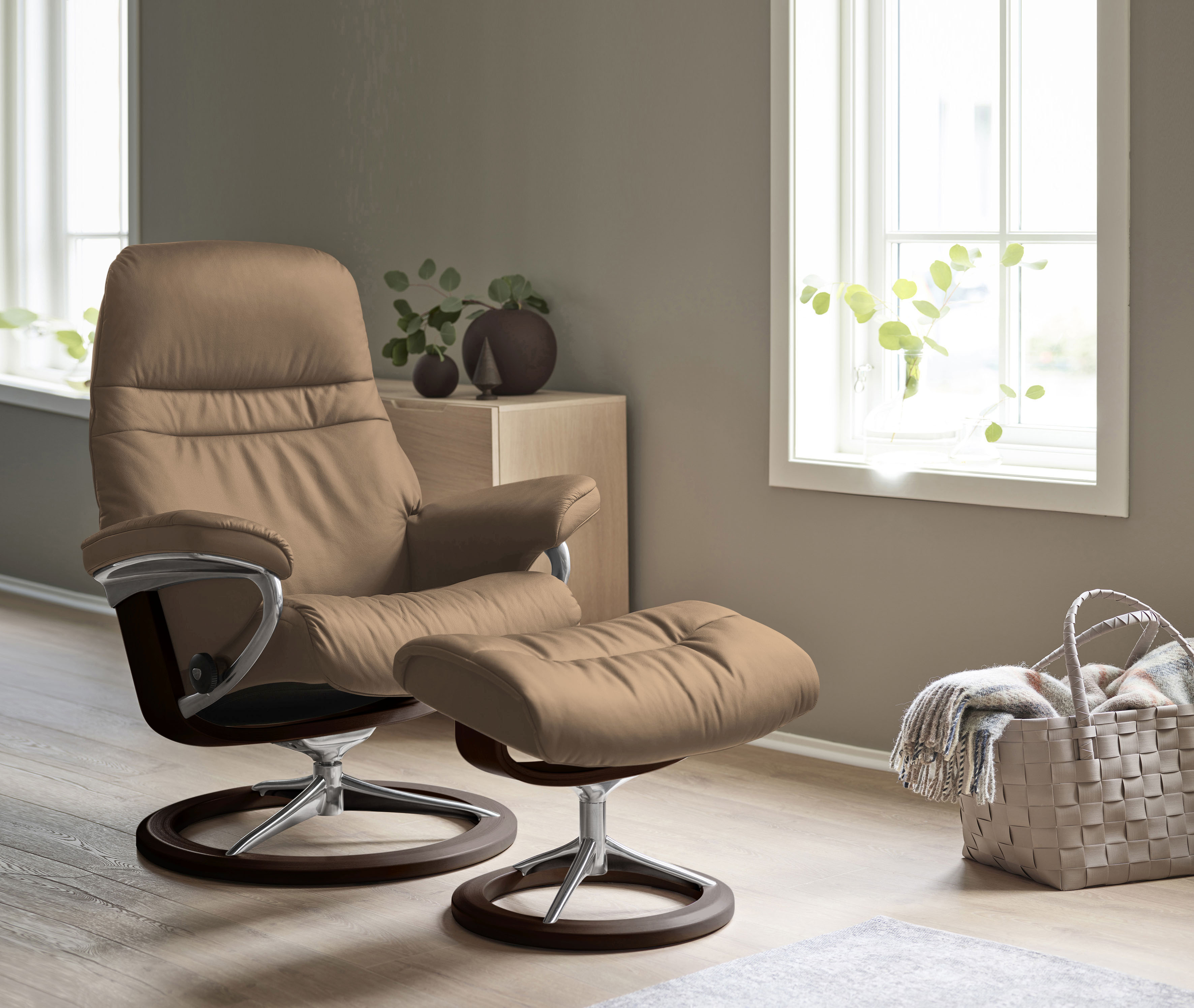 Stressless Relaxsessel "Sunrise" mit Signature Base, Größe L, Gestell Braun