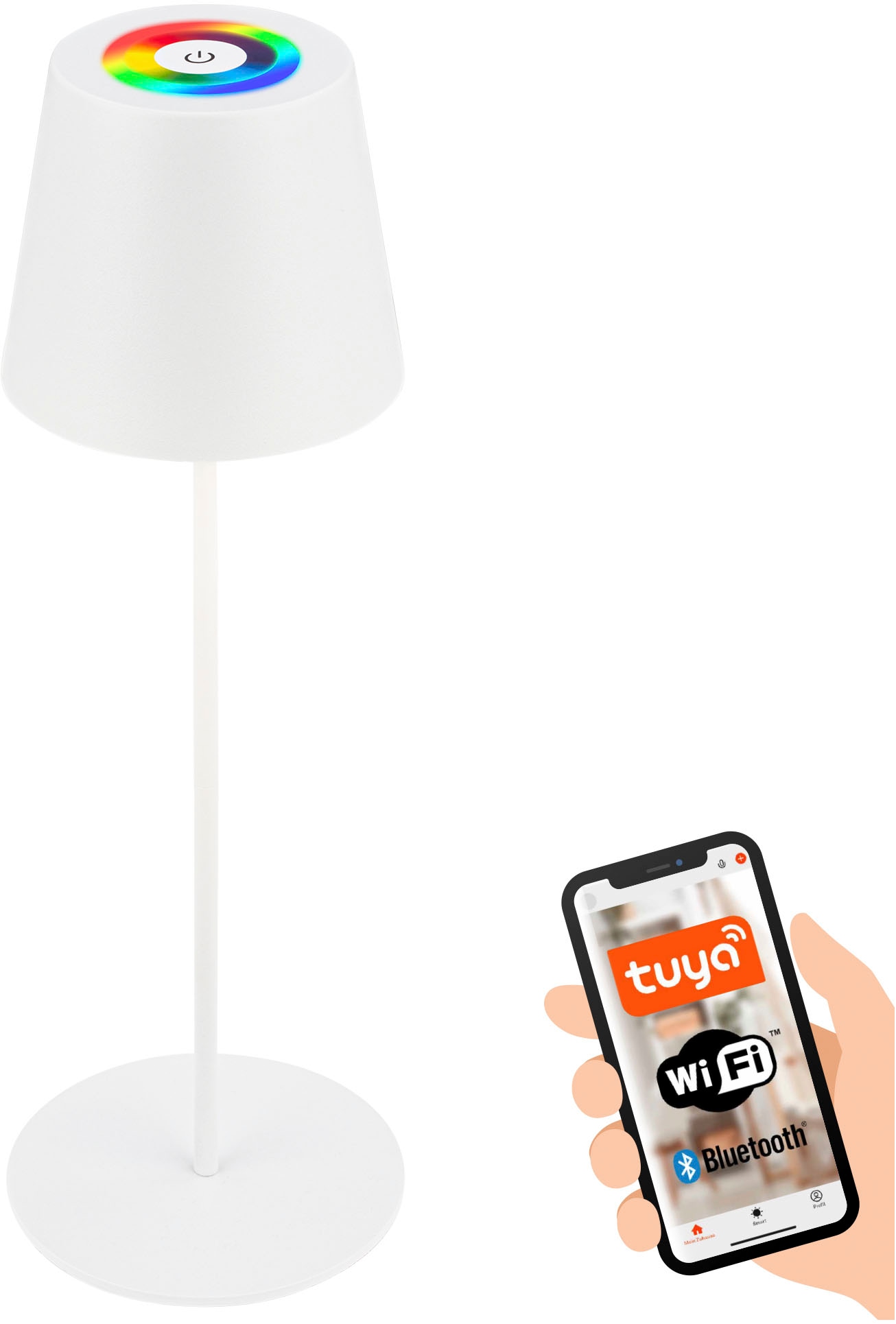 Tischleuchte "Coloris Akku Tischleuchte", weiß, BRILONER LEUCHTEN, Wohnzimmer, Leuchten