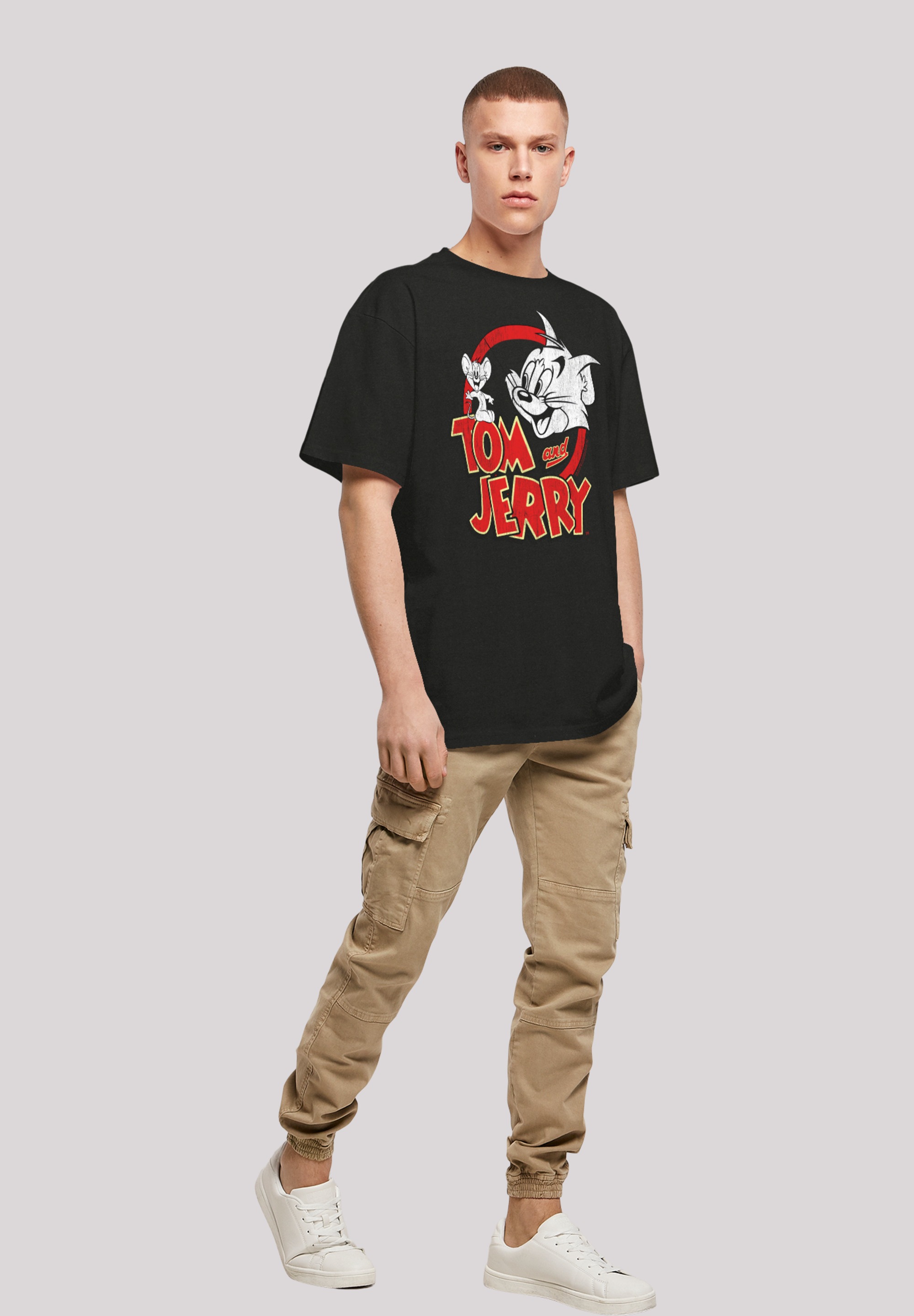 F4NT4STIC T-Shirt »Tom And Jerry Distressed Logo«, Print