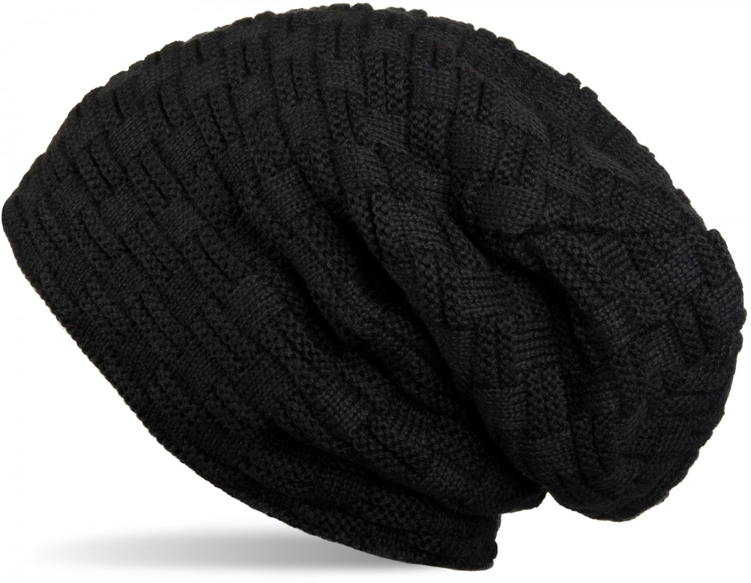 styleBREAKER Strickmütze "Feinstrick Beanie mit Flecht Muster und Teddyfleece" 1 Stk.