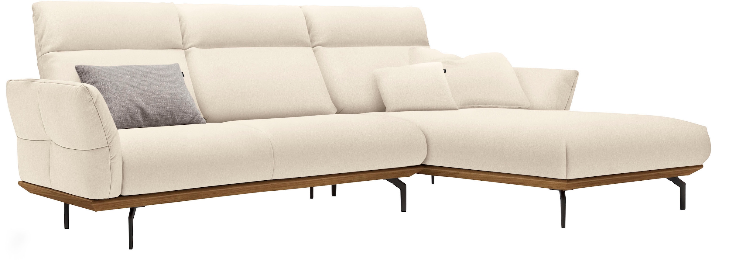 Creation BY ROLF BENZ Ecksofa "CR.460", Sockel in Nussbaum, Winkelfüße in U günstig online kaufen
