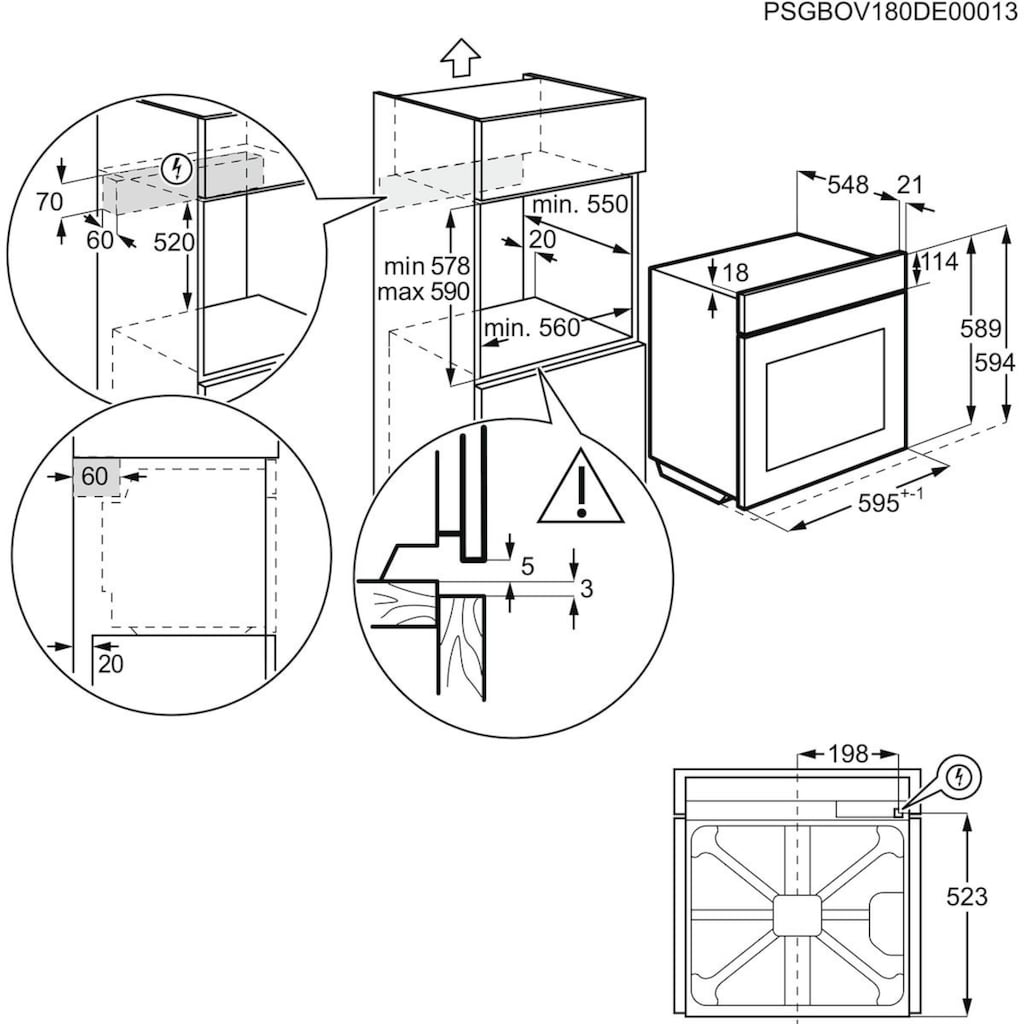 AEG Elektro-Herd-Set »EES33101ZM«, EES33101ZM 949 723 469, mit Backauszug