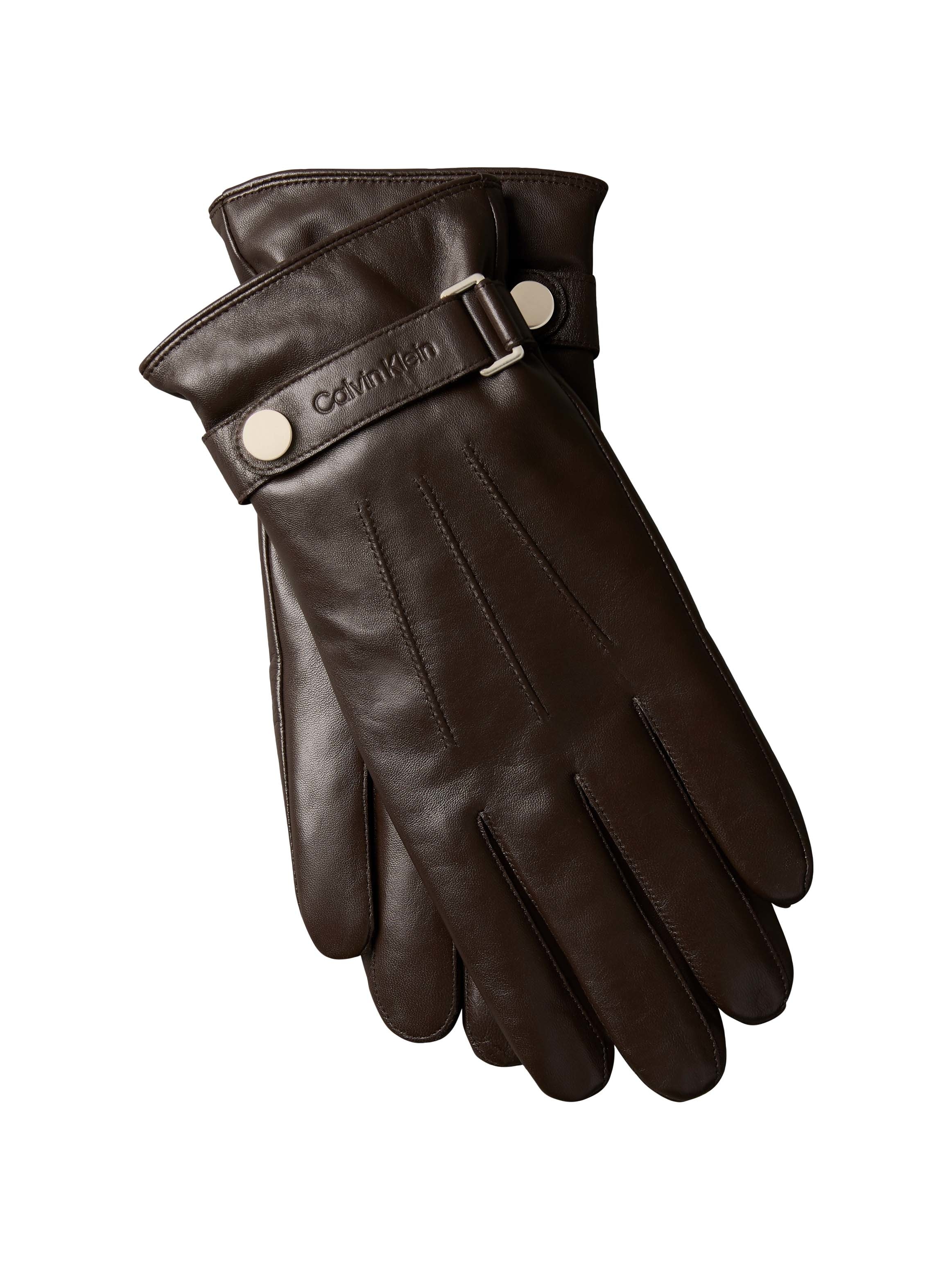 Calvin Klein Jeans Lederhandschuhe »LOGO STRAP SMOOTH LEATHER GLOVES« Perfekt für den Alltag